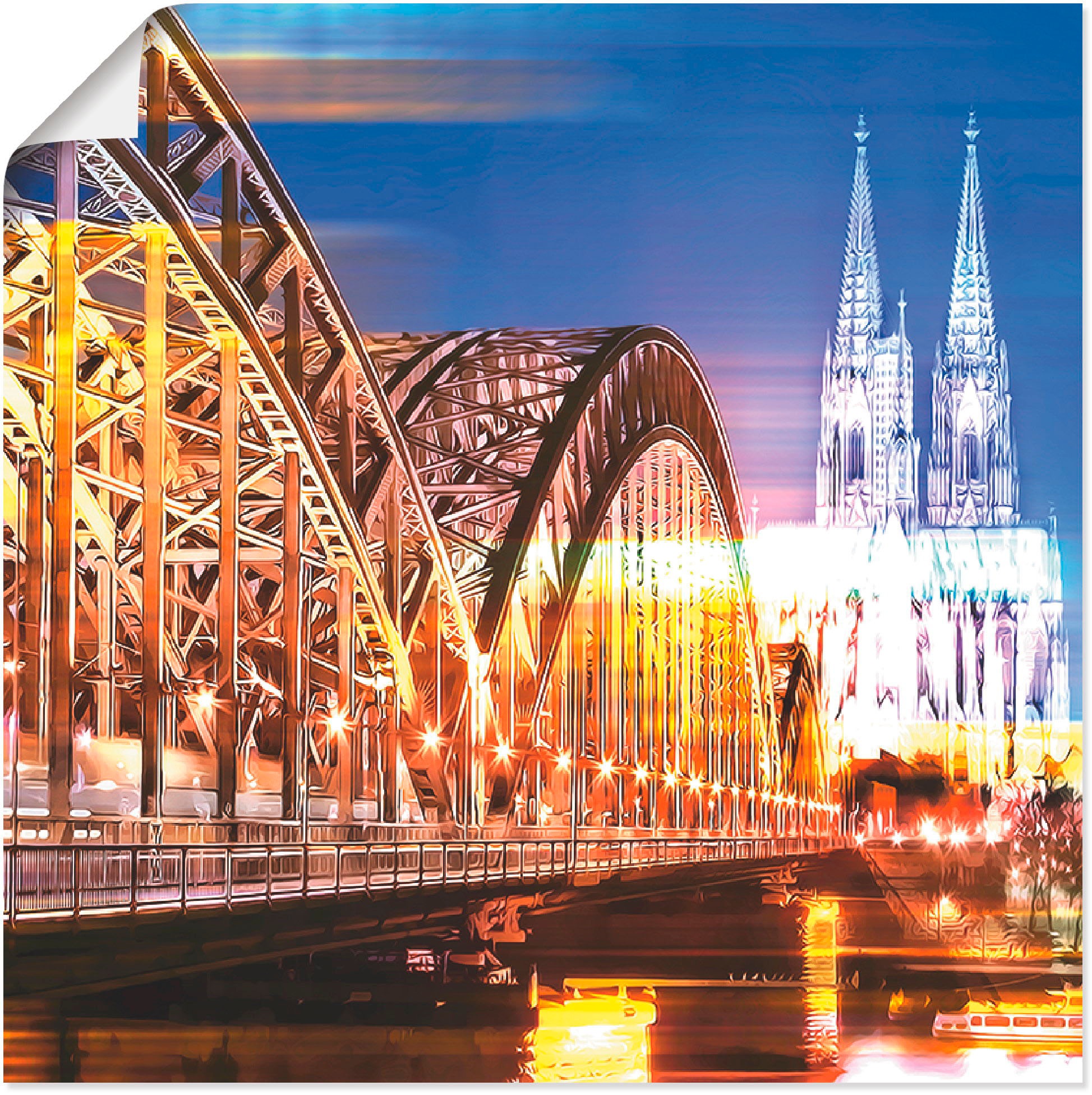 Artland Wandbild »Köln Skyline Abstrakte Brücken, St.), Größen 10«, BAUR versch. Wandaufkleber kaufen Collage Poster Leinwandbild, | (1 in als oder