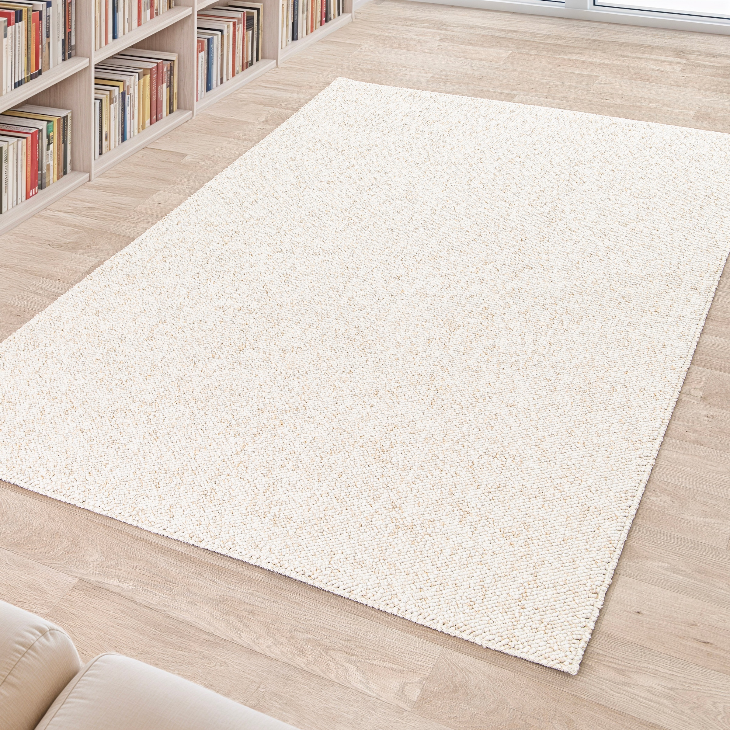 my home Teppich »Wohlde, Made in Belgium«, rechteckig, 10 mm Höhe, Woll-Look, meliert, waschbar, Scandi, pflegeleicht