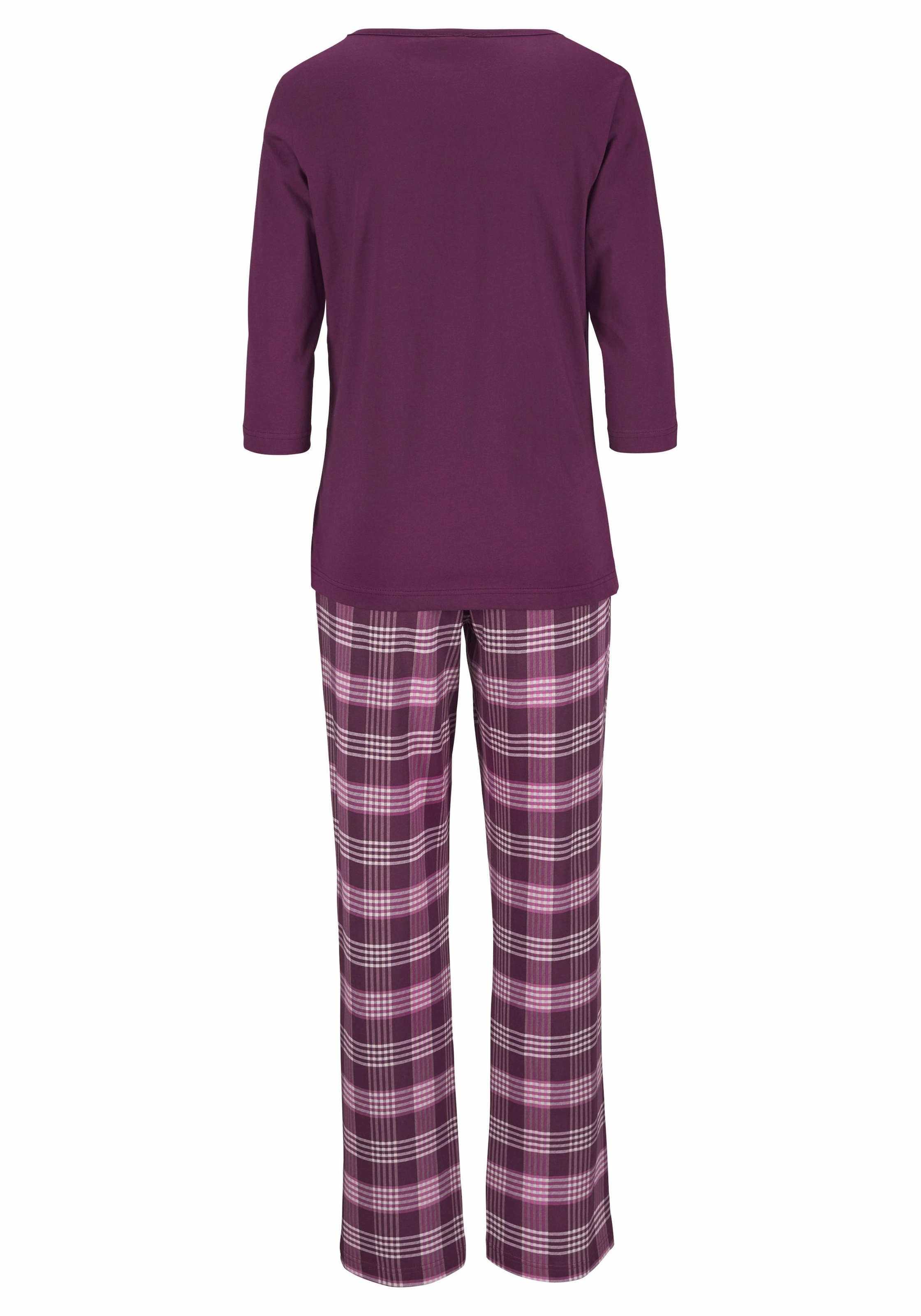 Vivance Dreams Pyjama, (4 tlg., 2 Stück), mit karierter Hose