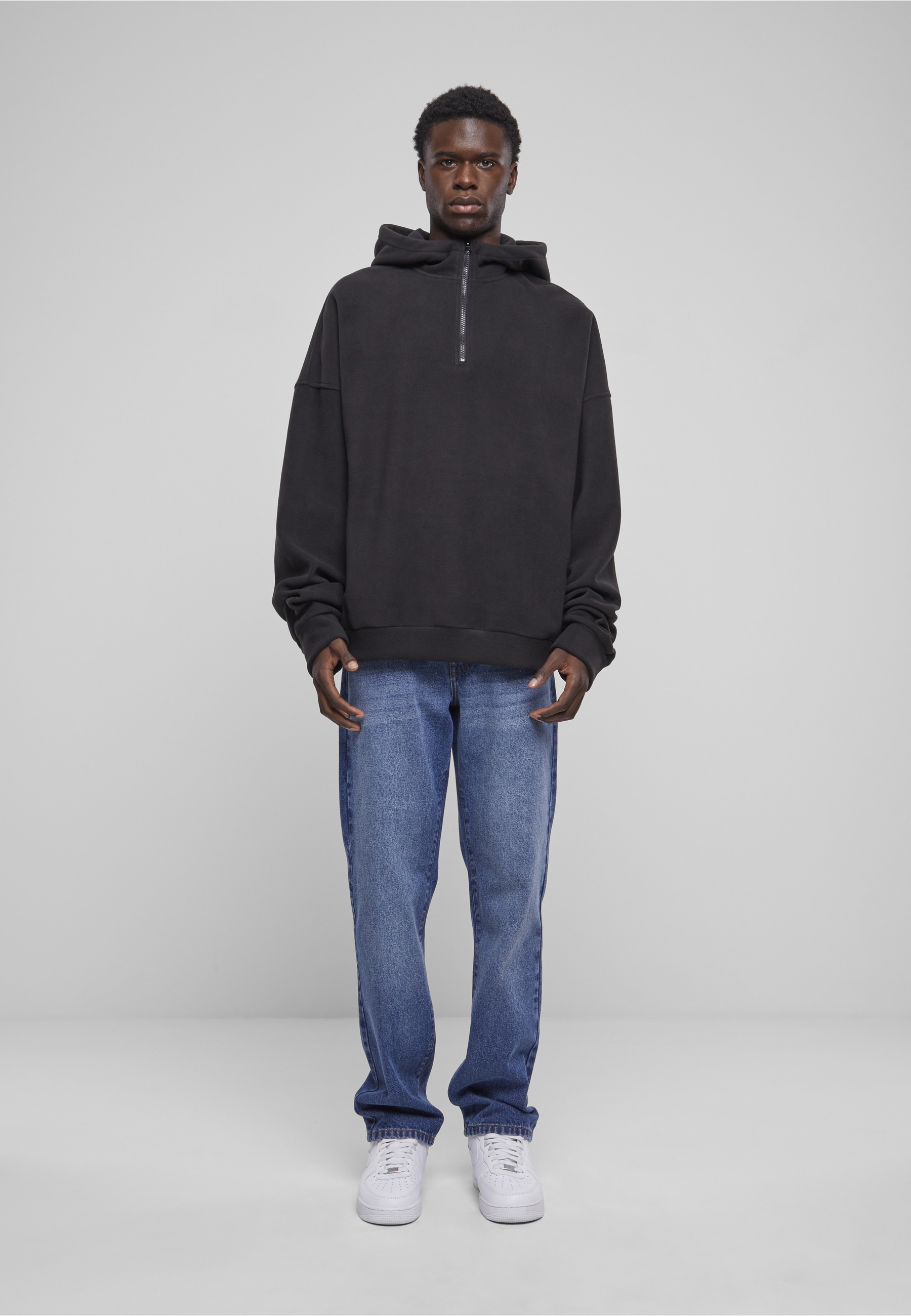 URBAN CLASSICS Troyer »Urban Classics Herren Oversized Polar Fleece Half Zip Hoody« 1 Stk.