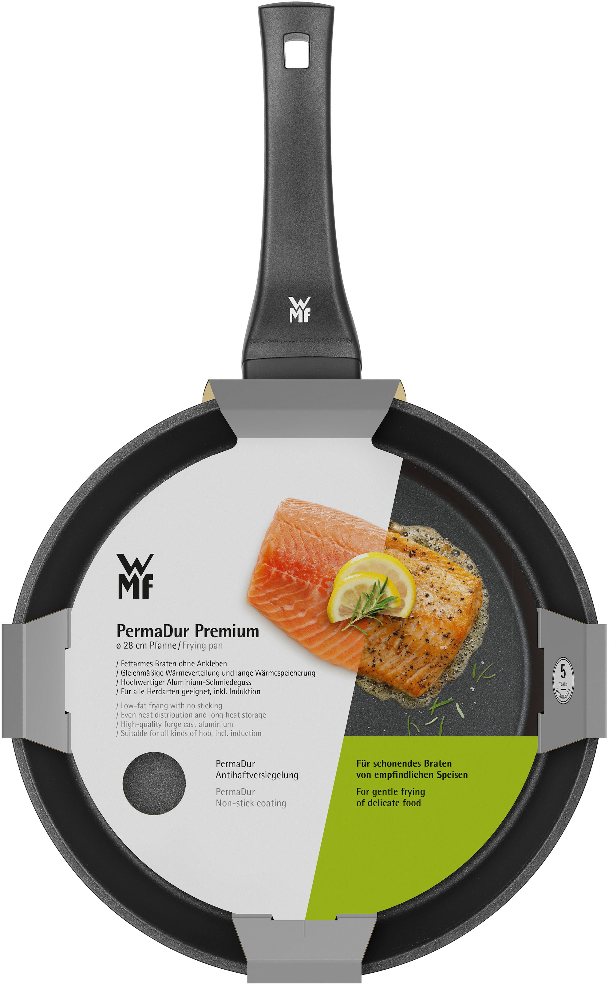 WMF Bratpfanne »PermaDur Premium«, Aluminiumguss, (1 tlg.), 28 cm, Antihaftversiegelung, Aluminiumguss, wärmereduzierender Griff