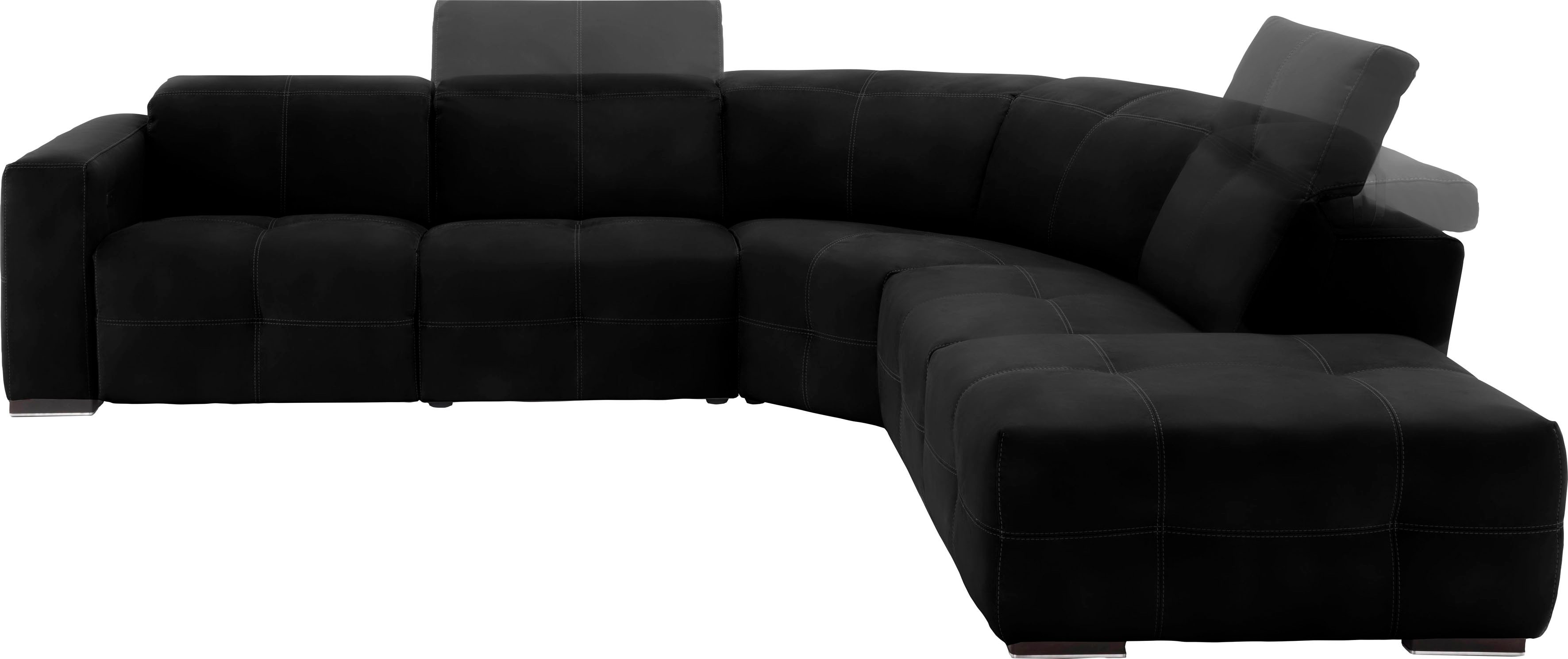 Egoitaliano Ecksofa "Sauvanne, Designsofa der Extraklasse, elegant und bequem, L-Form" wahlweise mit elektrischer Relaxfunktion, Kopfteilverstellung