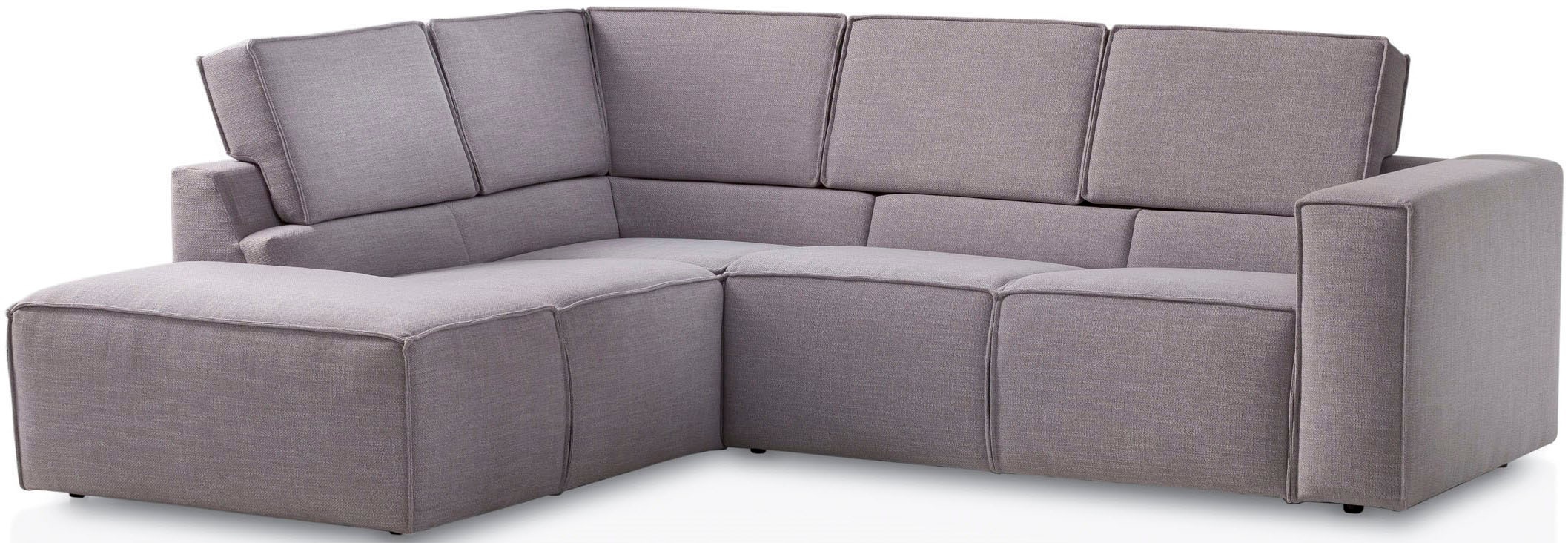 TRENDMANUFAKTUR Ecksofa »Dice mit Sitztiefenverstellung und Kaltschaumpolsterung«, hoher Sitzkomfort, aktuelle Kedernaht, L-Form