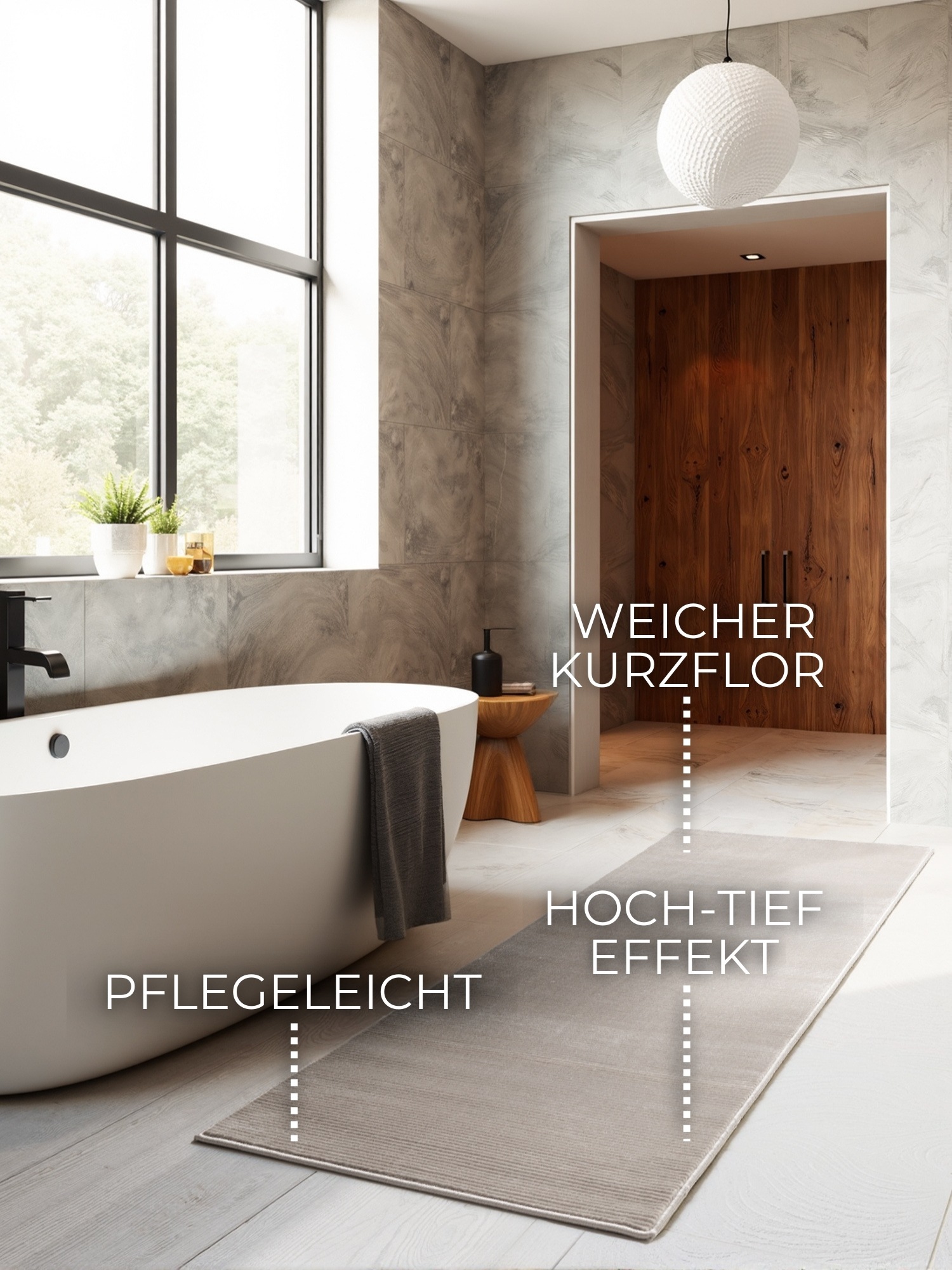 ELLE DECORATION Teppich »Dolomite«, rechteckig, 9 mm Höhe, Wohnzimmer, Schlafzimmer, Läufer, Hoch-Tief Effekt, Flur, Glanz