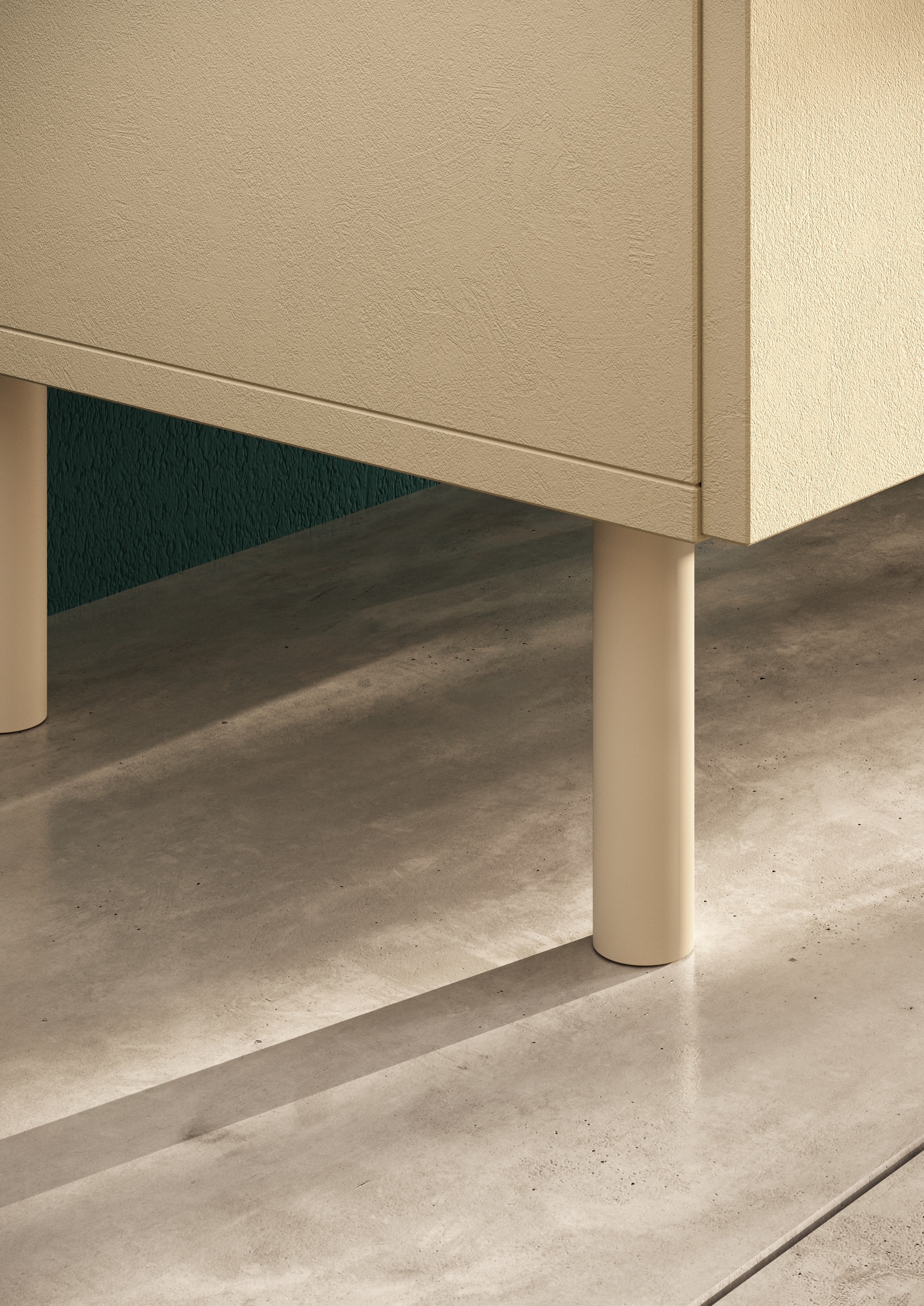 OTTO home Sideboard »Dobbiaco, 152 cm breit, 3 Türen, Anrichte, Kommode, Stauraumschrank« Innenliegendes Top, gerade Metallfüße, Tür mit Rundung