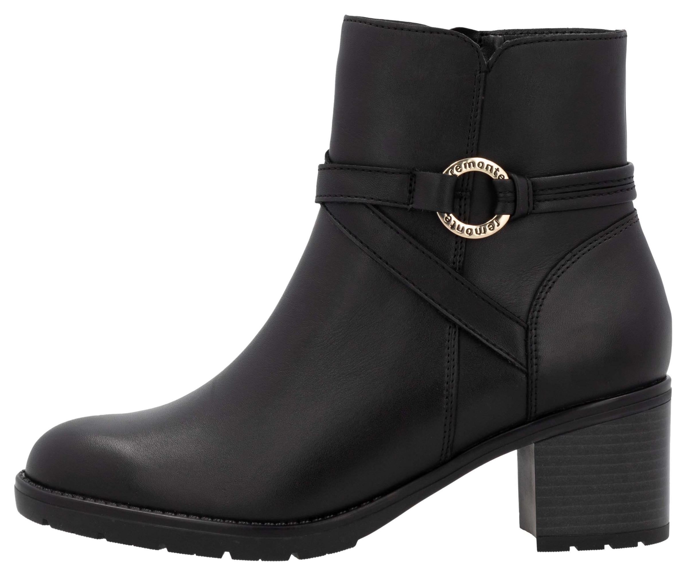 Remonte Stiefelette, Blockabsatz, Herbstmode, Businessschuh mit Innenreißverschluss