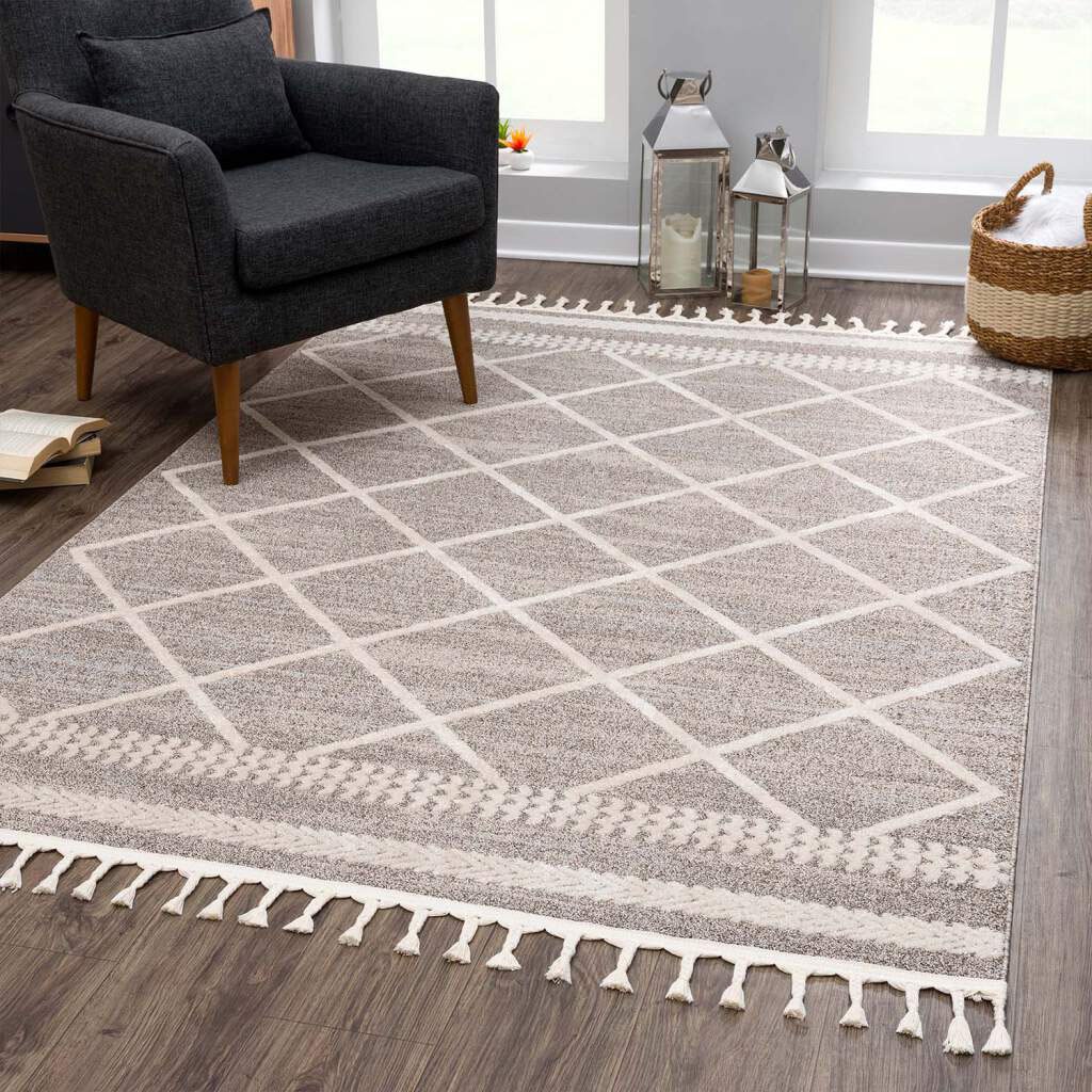 Carpet City Teppich »Art 2645«, rechteckig, Kurzflor, mit Kettfäden, Rauten-Optik