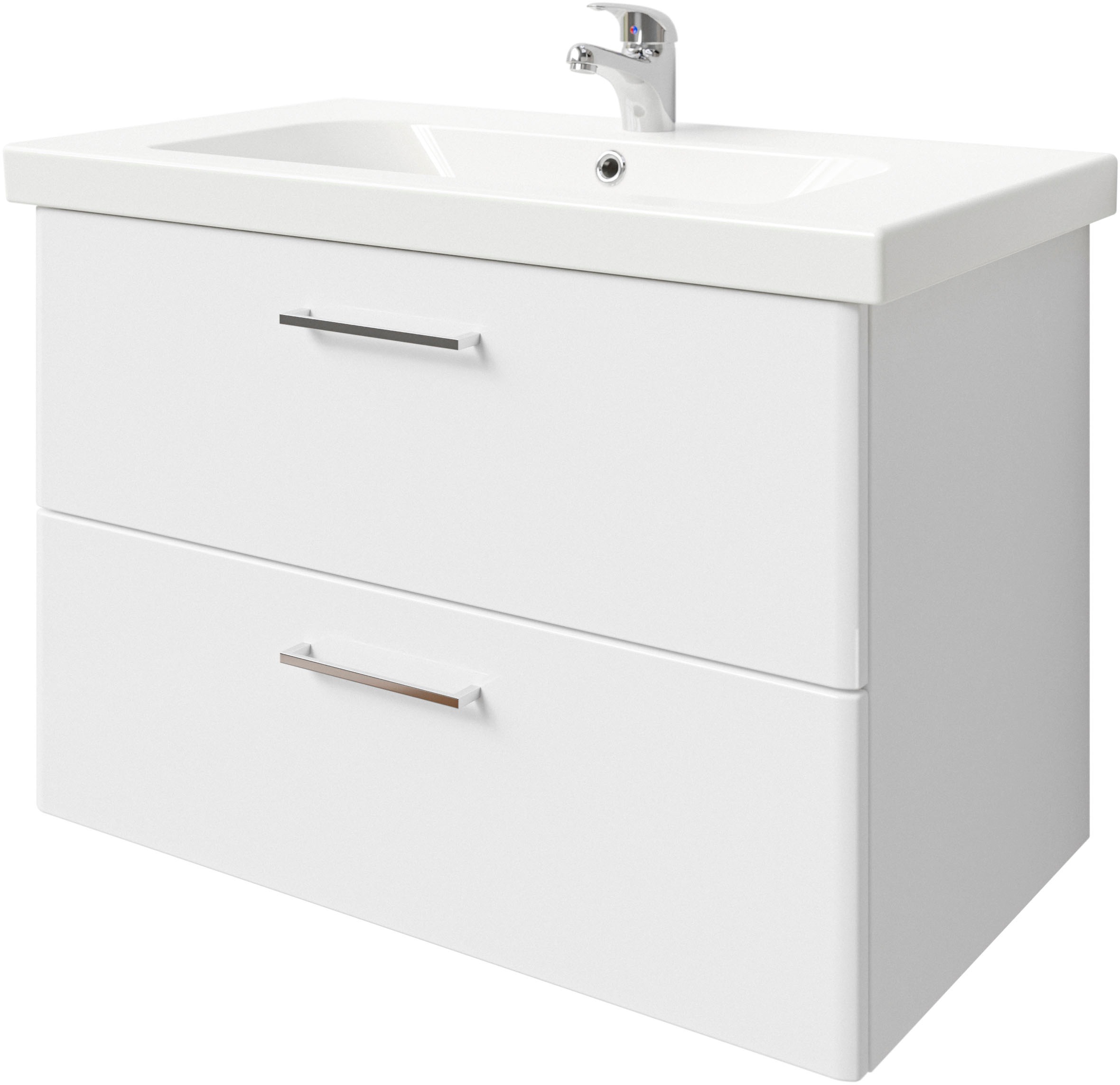 Thumbnail - Saphir Badmöbel-Set "Quickset 316 2-teilig, Keramikwaschtisch mit LED-Spiegelschrank" 2 Stk. tlg.