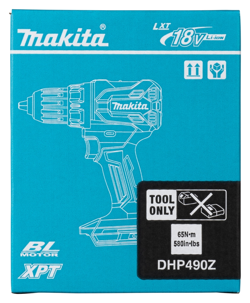 Makita Akku-Schlagbohrschrauber »»DHP490Z« 18V, ohne Akku und Ladegerät« max. 65 Nm, 0-1.900 min⁻¹,  kraftvoller, bürstenlos, allgemein einsetzbar zum Schrauben und Bohren