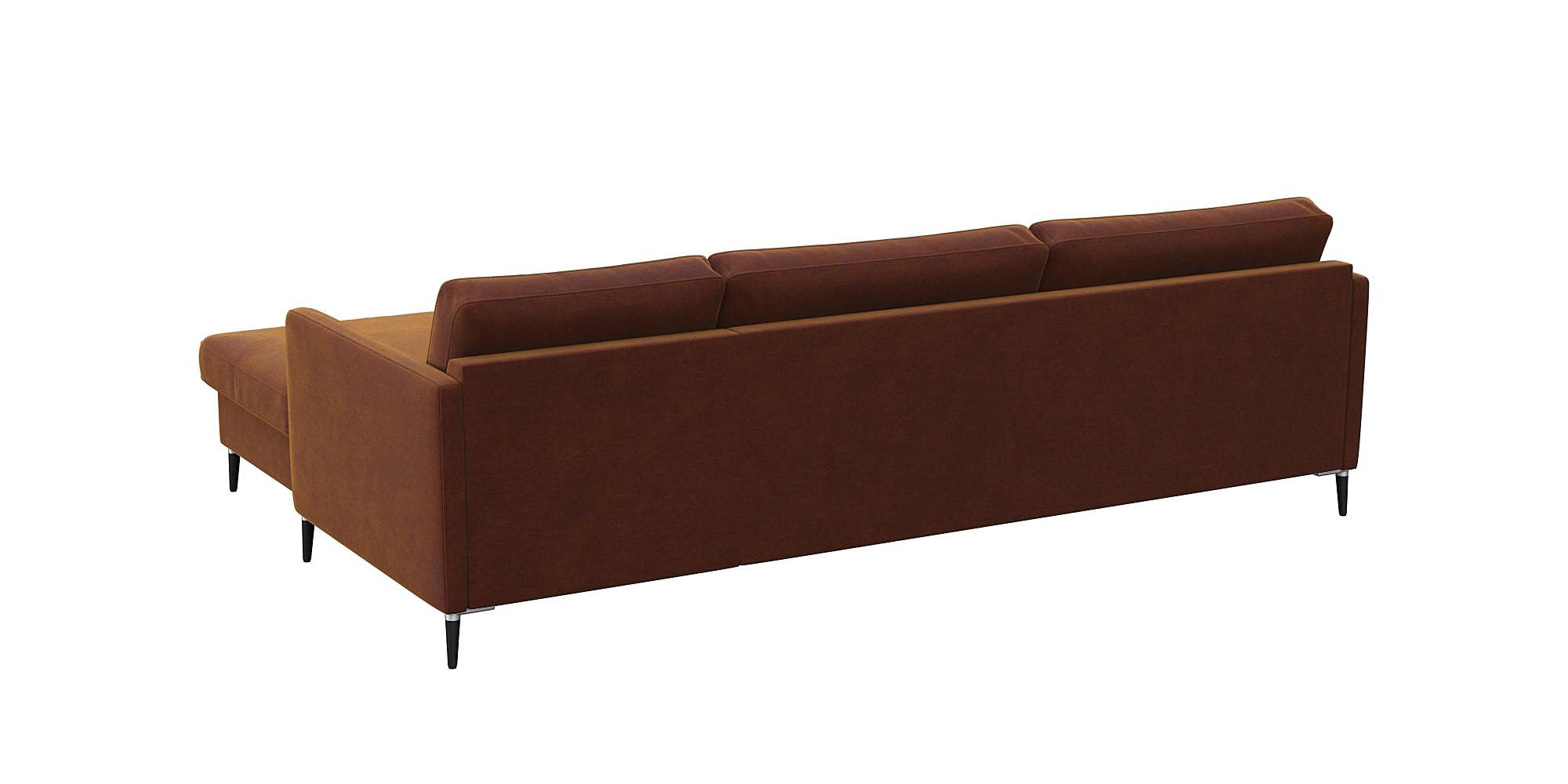 FLEXLUX Ecksofa »Fiore, super Sitzkomfort durch Kaltschaum im Sitz, L-Form«, schmale Armlehnen, Füße Alu+schwarz