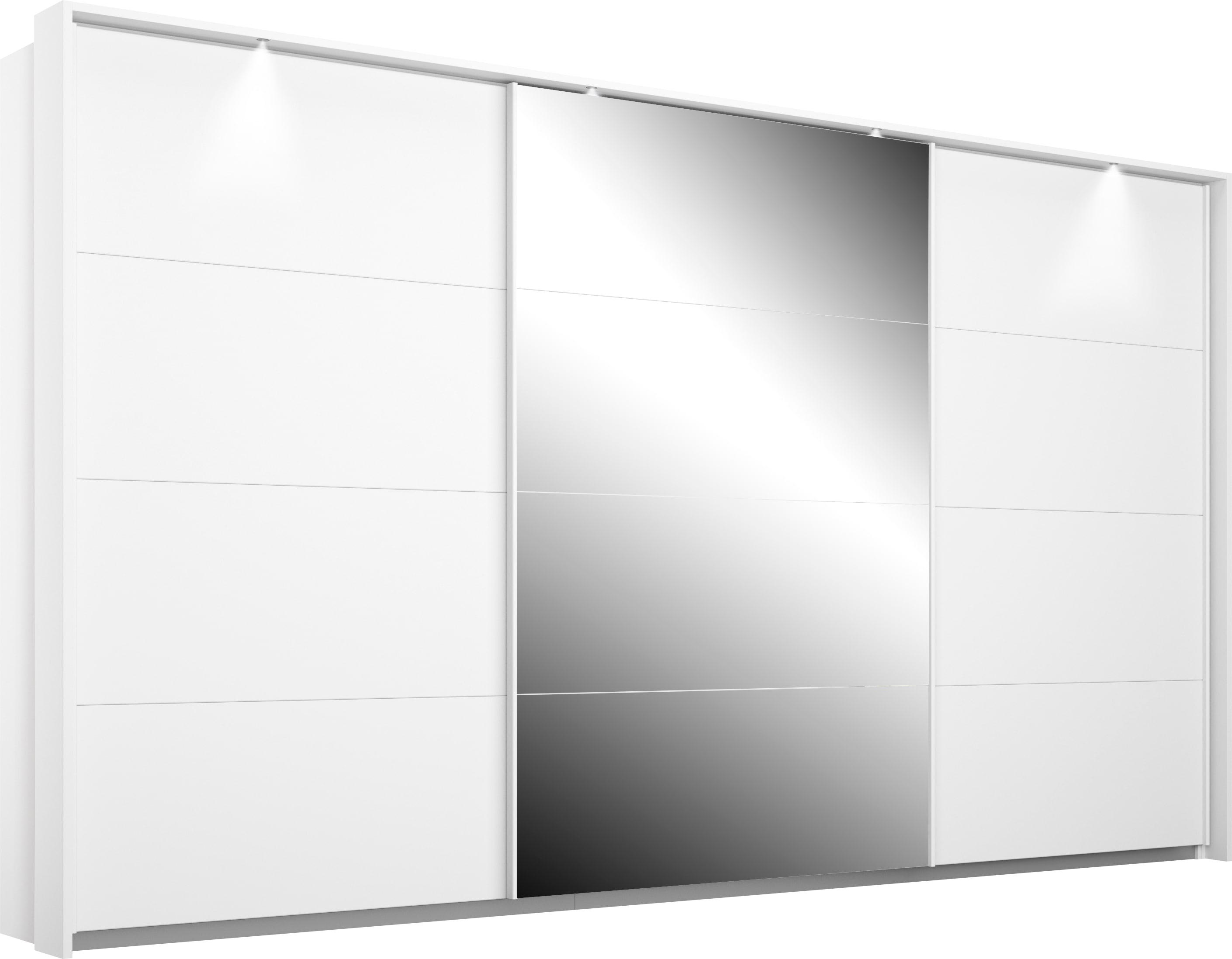 rauch Schwebetürenschrank "Kleiderschrank Schrank Garderobe Schlafzimmerschrank Ankleide KEPAN" optional mit Beleuchtung, Breiten: 211-368 cm, Höhen 213/233 cm, inkl. Schubladeneinsatz und Passepartout MADE IN GERMANY