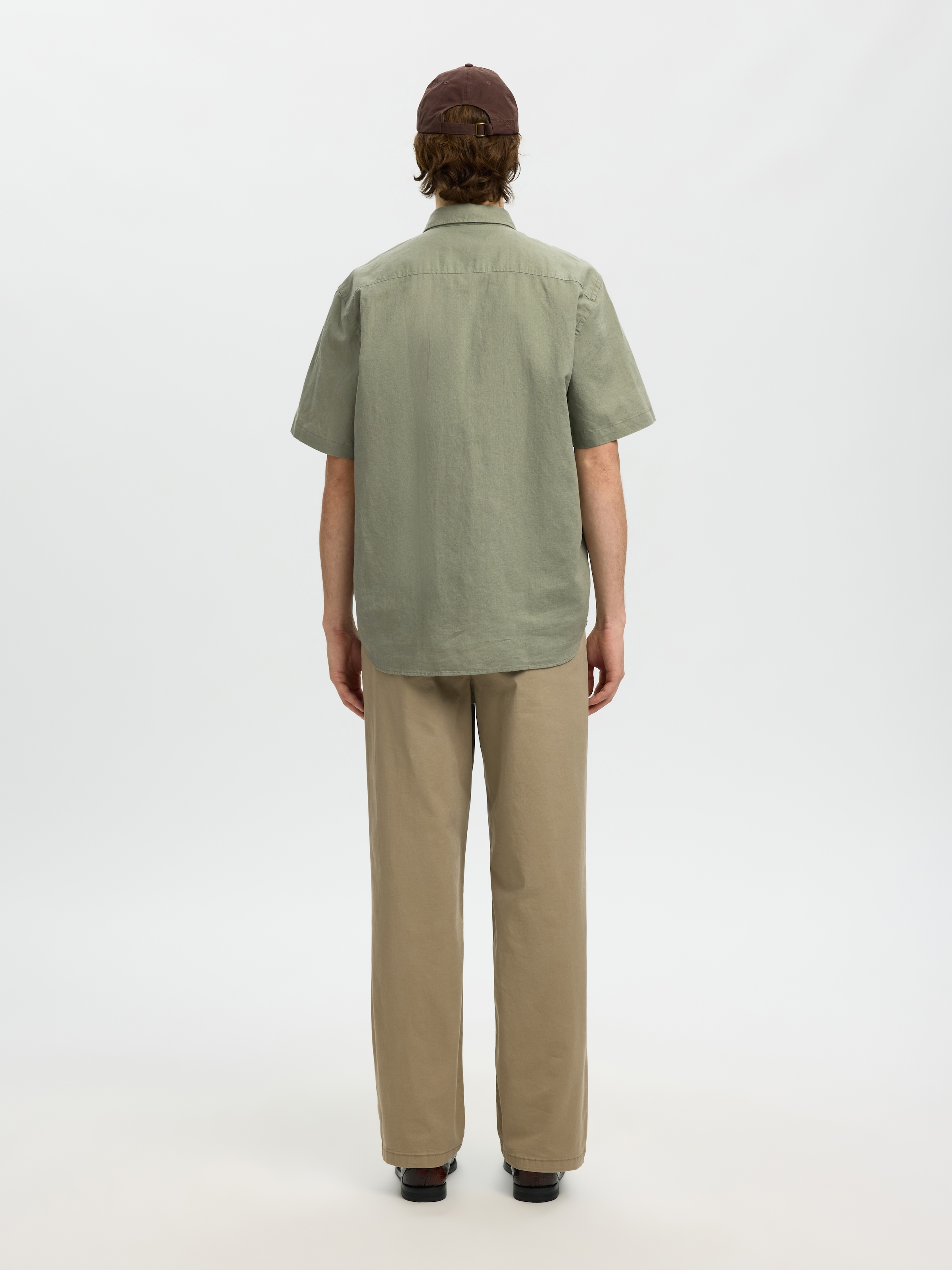 SELECTED Langarmhemd »SLHREGCLAY LINENBLEND SS SHIRT CLA NOOS«