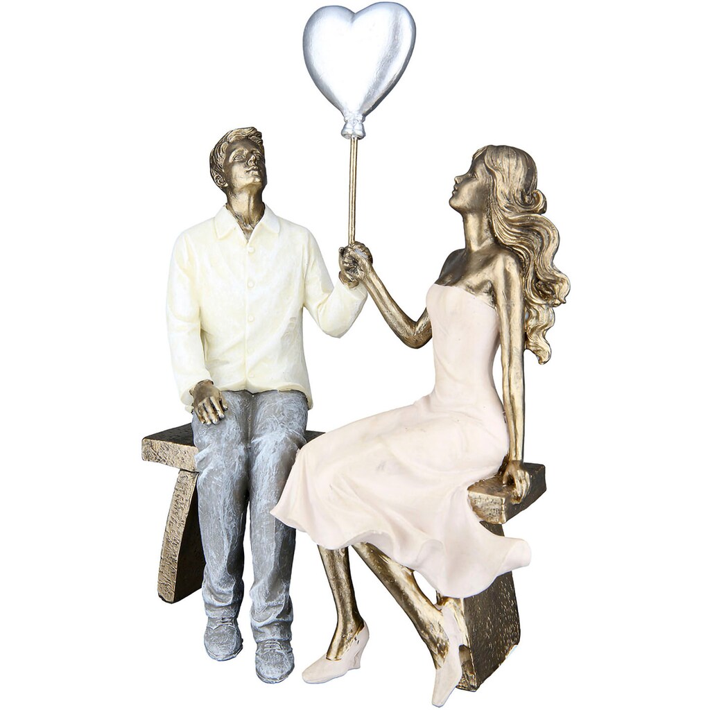 GILDE Dekofigur »Paar auf Bank mit Herz Ballon«