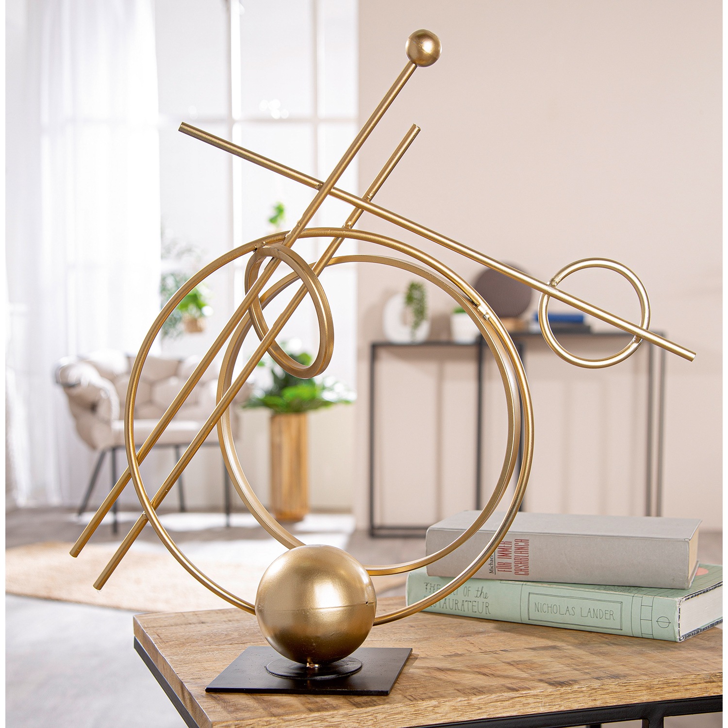 Casablanca by Gilde Dekoobjekt "Skulptur Abstracto goldfarben H. 45,5 cm" günstig online kaufen