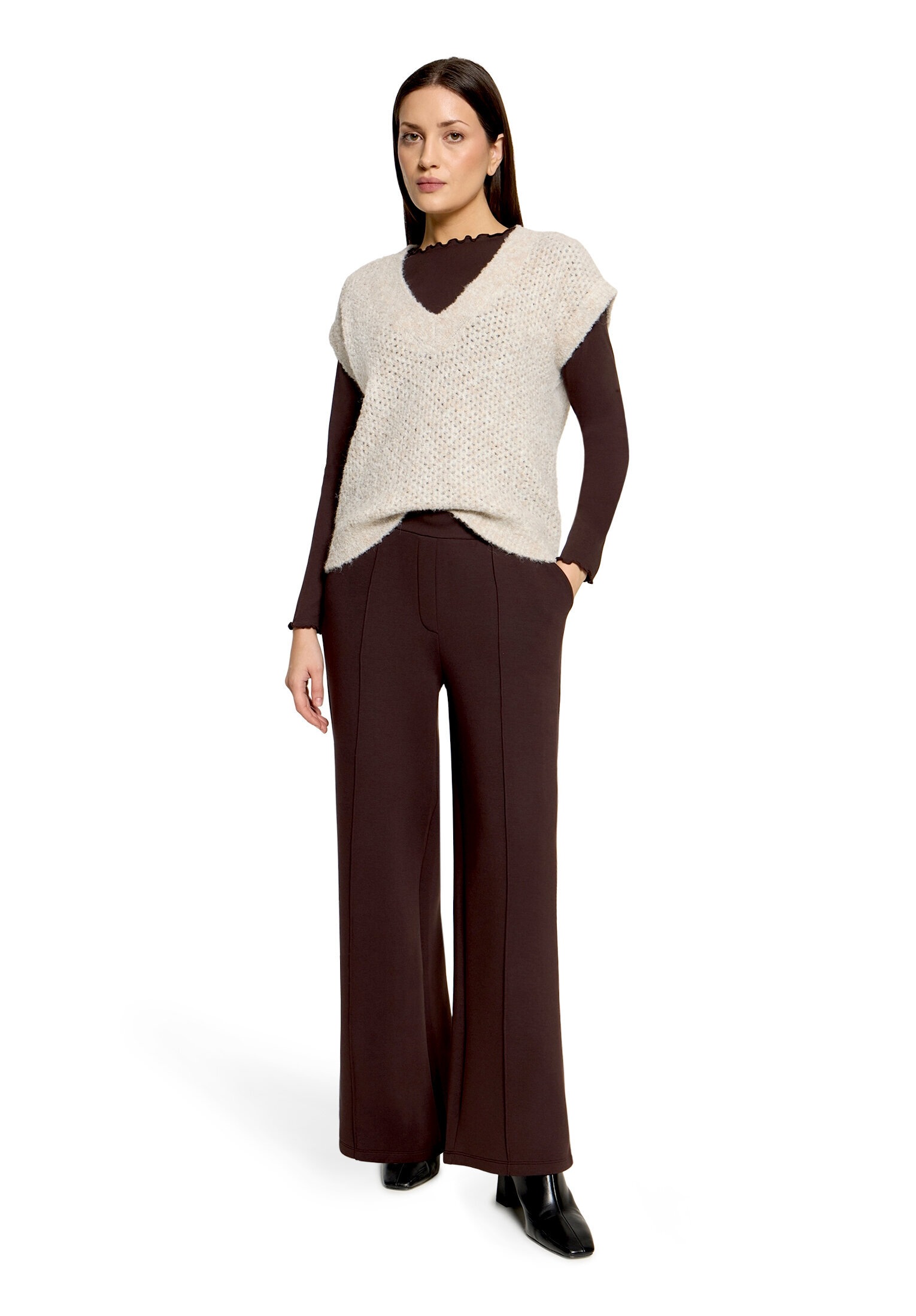 Cartoon Stricktop »Damen mit V-Ausschnitt«