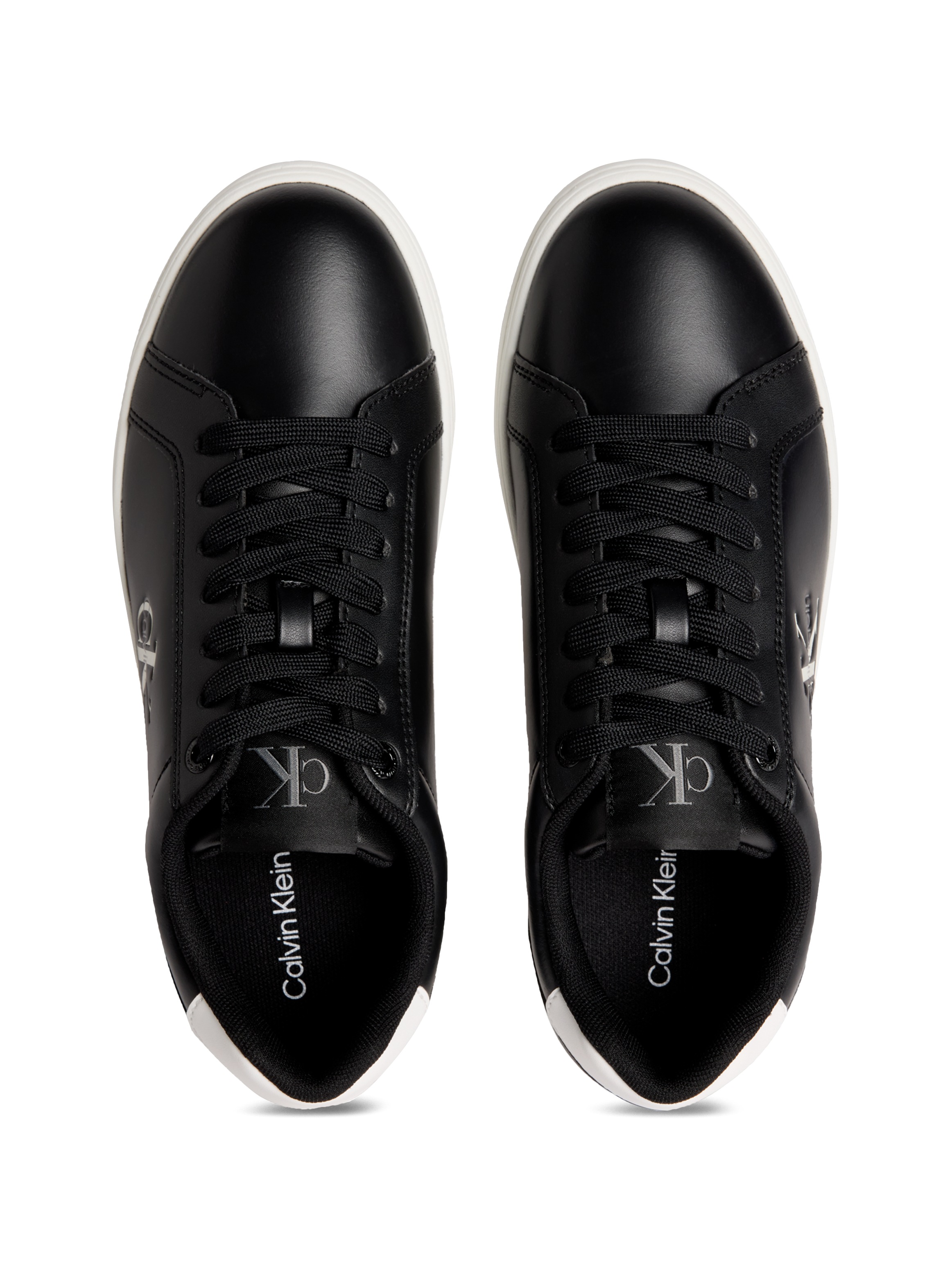Calvin Klein Jeans Plateausneaker »CLASSIC CUPSOLE MONO LTH WN«, Schnürschuh, Halbschuh, Freizeitschuh mit seitlichem Logo