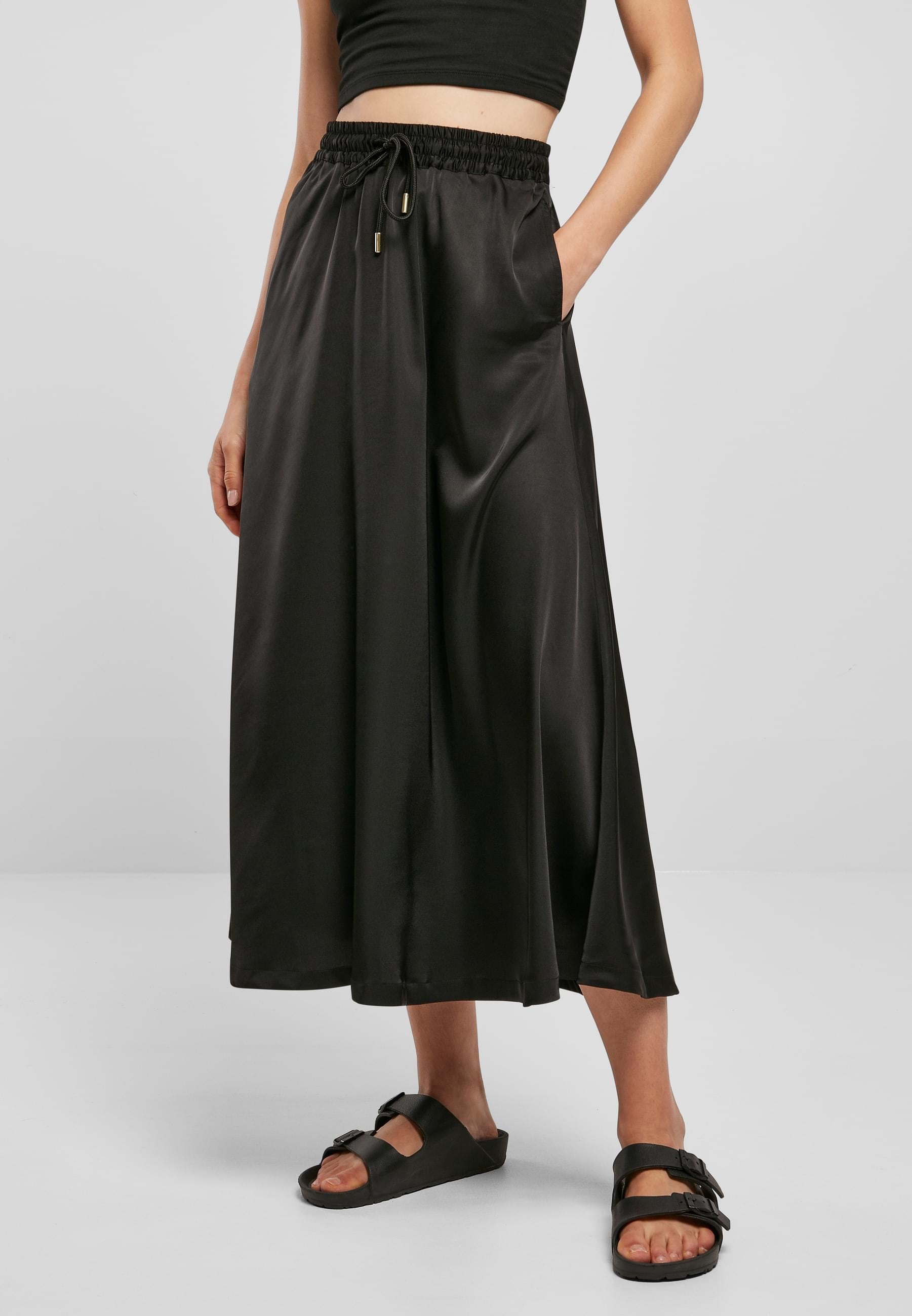 URBAN CLASSICS Sommerrock »Urban Classics Damen Ladies Satin Midi Skirt«, (1 tlg.)