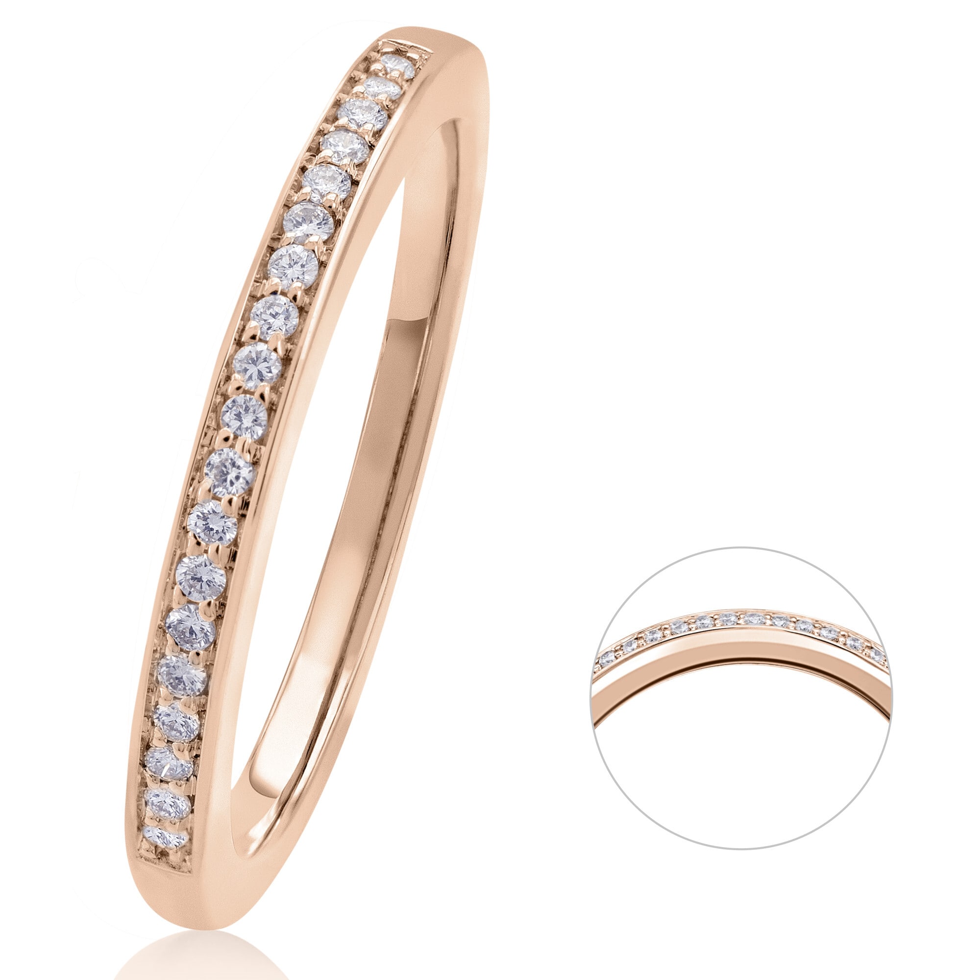 Diamantring »0.09 ct Diamant Brillant Memoire Ring 585 Rotgold«, Damen Gold Schmuck...