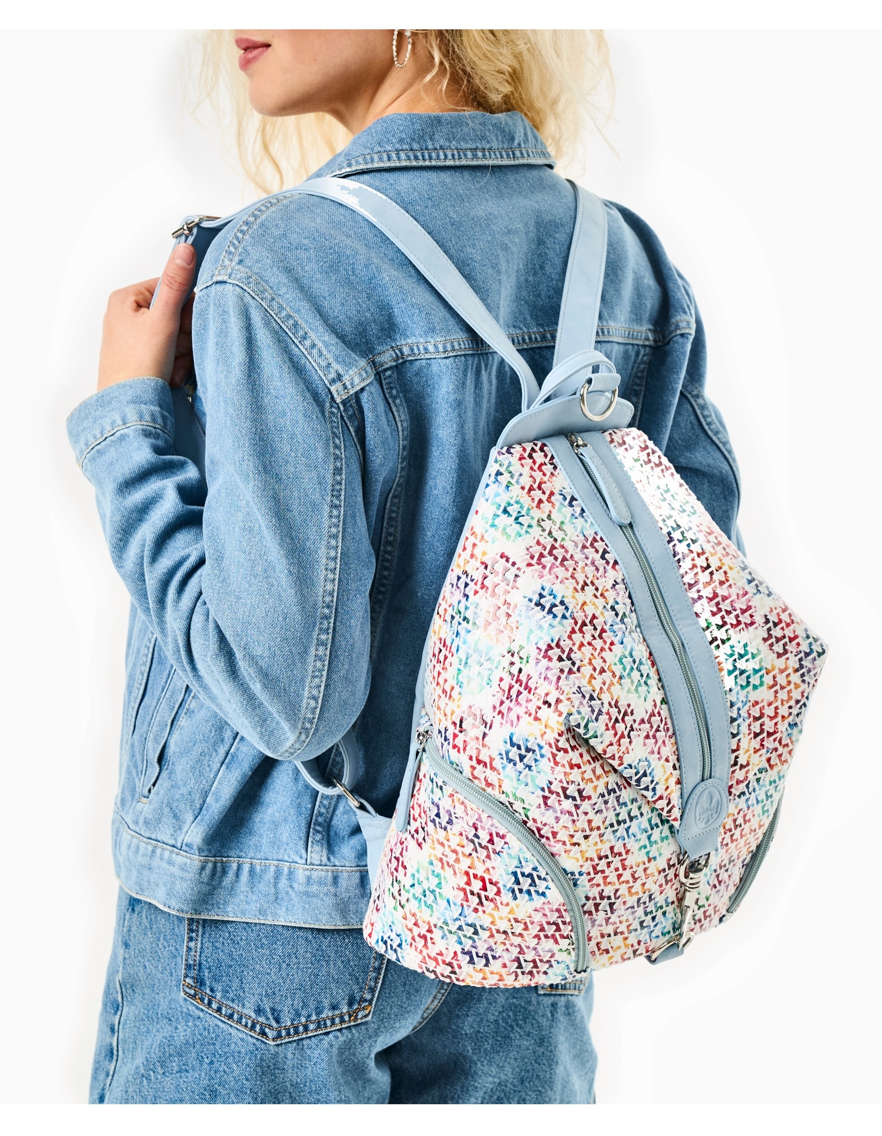 Rieker Cityrucksack, Damen Rucksack, Freizeitrucksack in bunter Optik