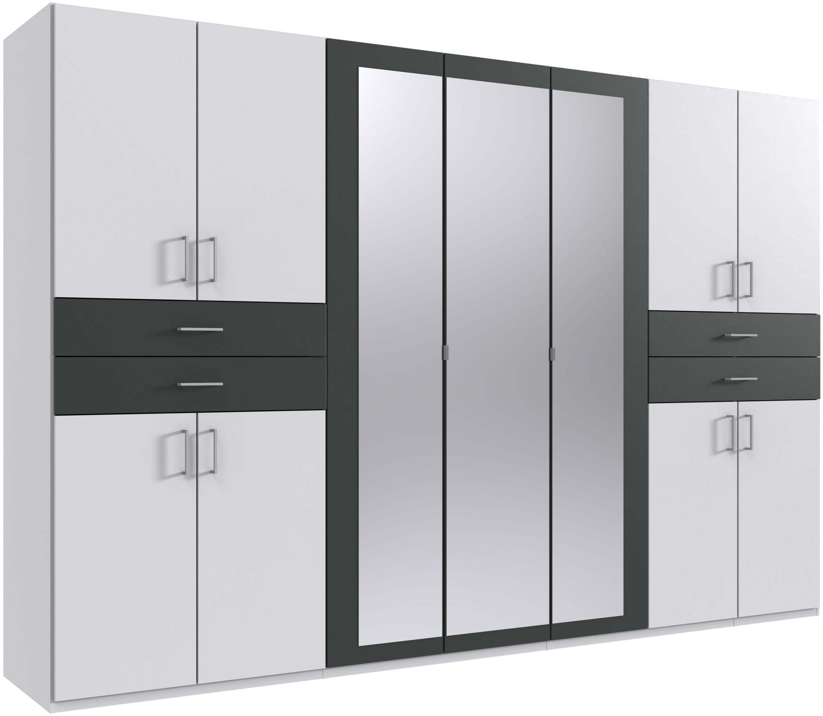 Wimex Kleiderschrank "Taiga Kleiderschrank mit Spiegel" mit Schubladen auf bequemer Höhe, Garderobe Schlafzimmerschrank