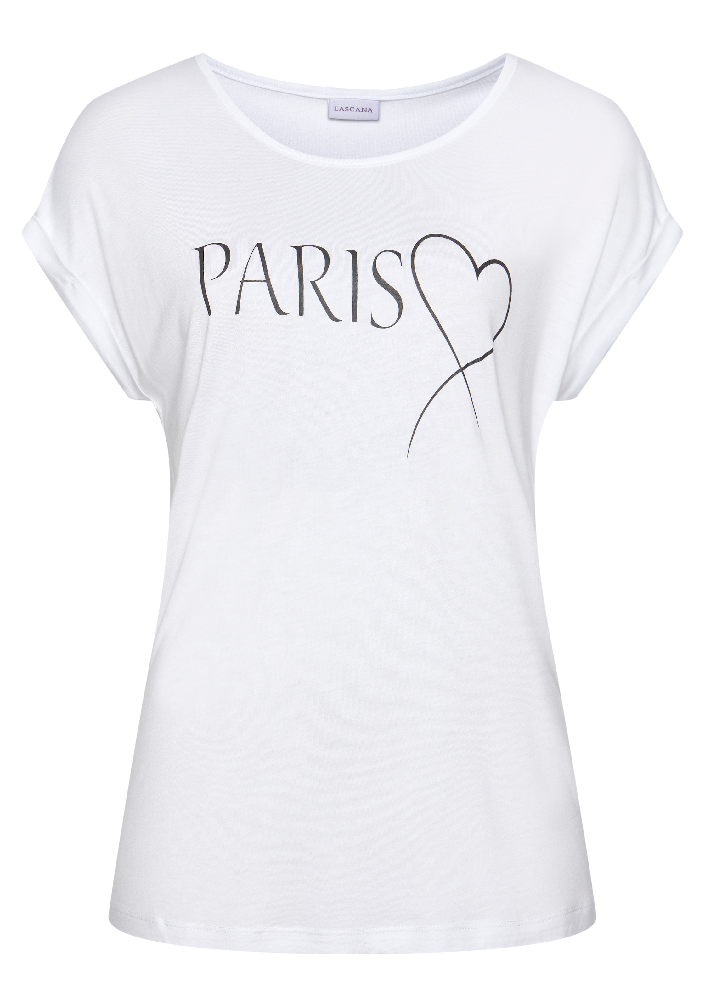 LASCANA Kurzarmshirt, mit Frontprint, T-Shirt aus weicher Viskose, casual-chic