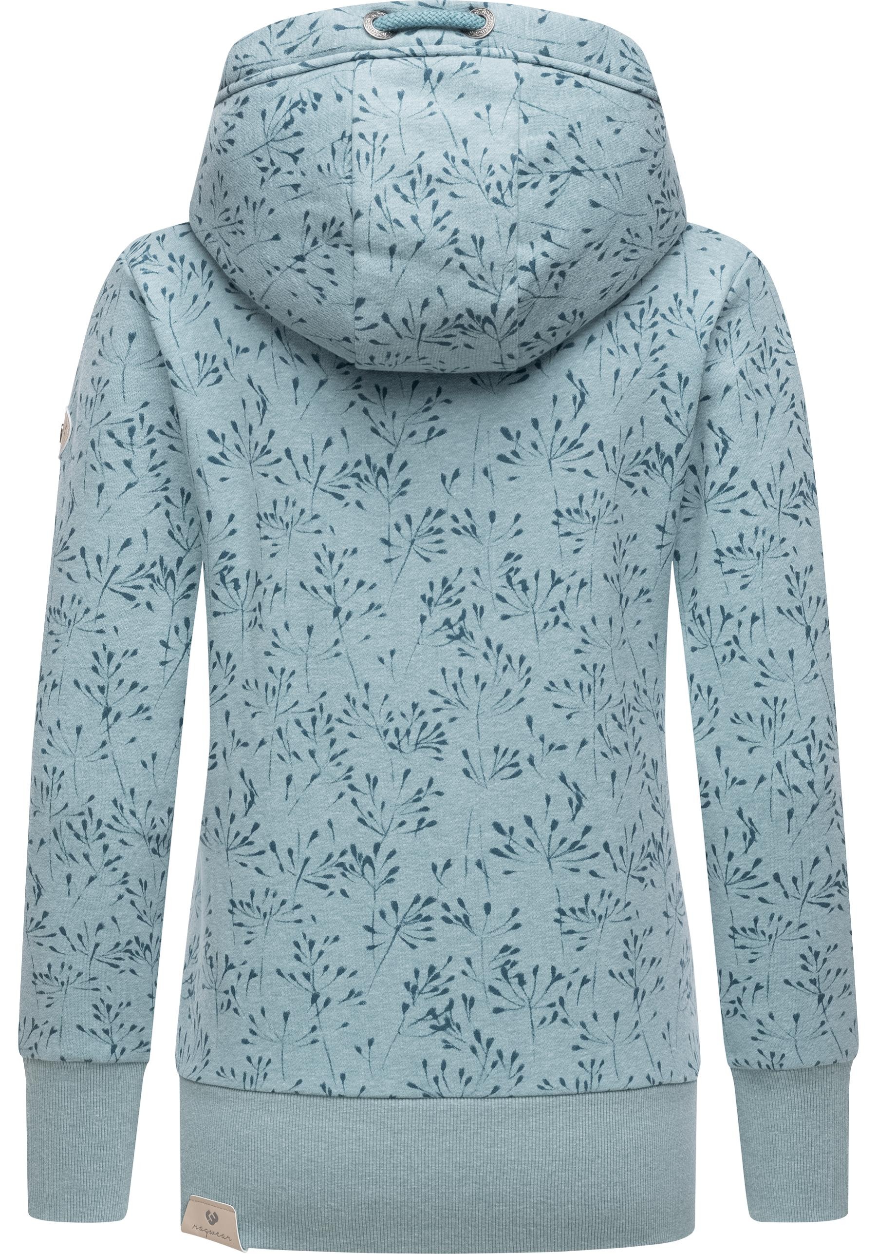 Ragwear Sweatjacke »Neska Zip Flowers«, sportlicher Damen Zip-Hoodie mit Kapuze