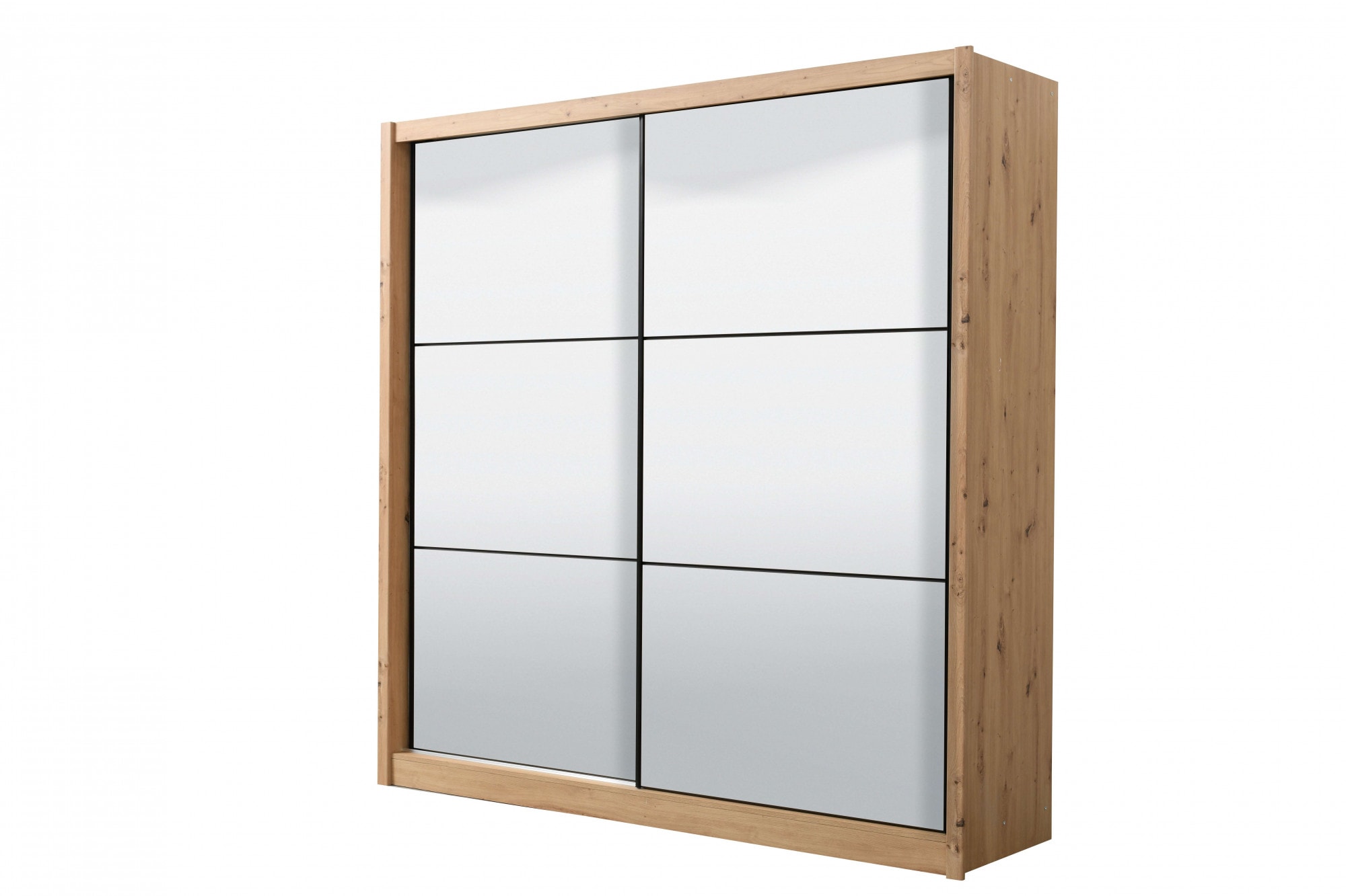 INOSIGN Schwebetürenschrank »Navara Kleiderschrank mit Spiegel Wäscheschrank«, mit kompletter Spiegelfront, FSC®-zertifiziert, 213,5x215,5x61cm
