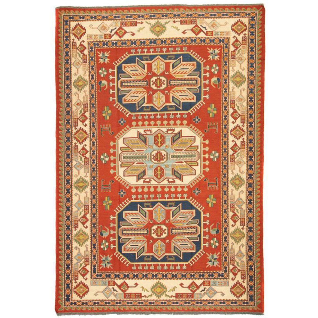 morgenland Wollteppich »Kelim - Oriental - 254 x 194 cm - dunkelrot«, rechteckig