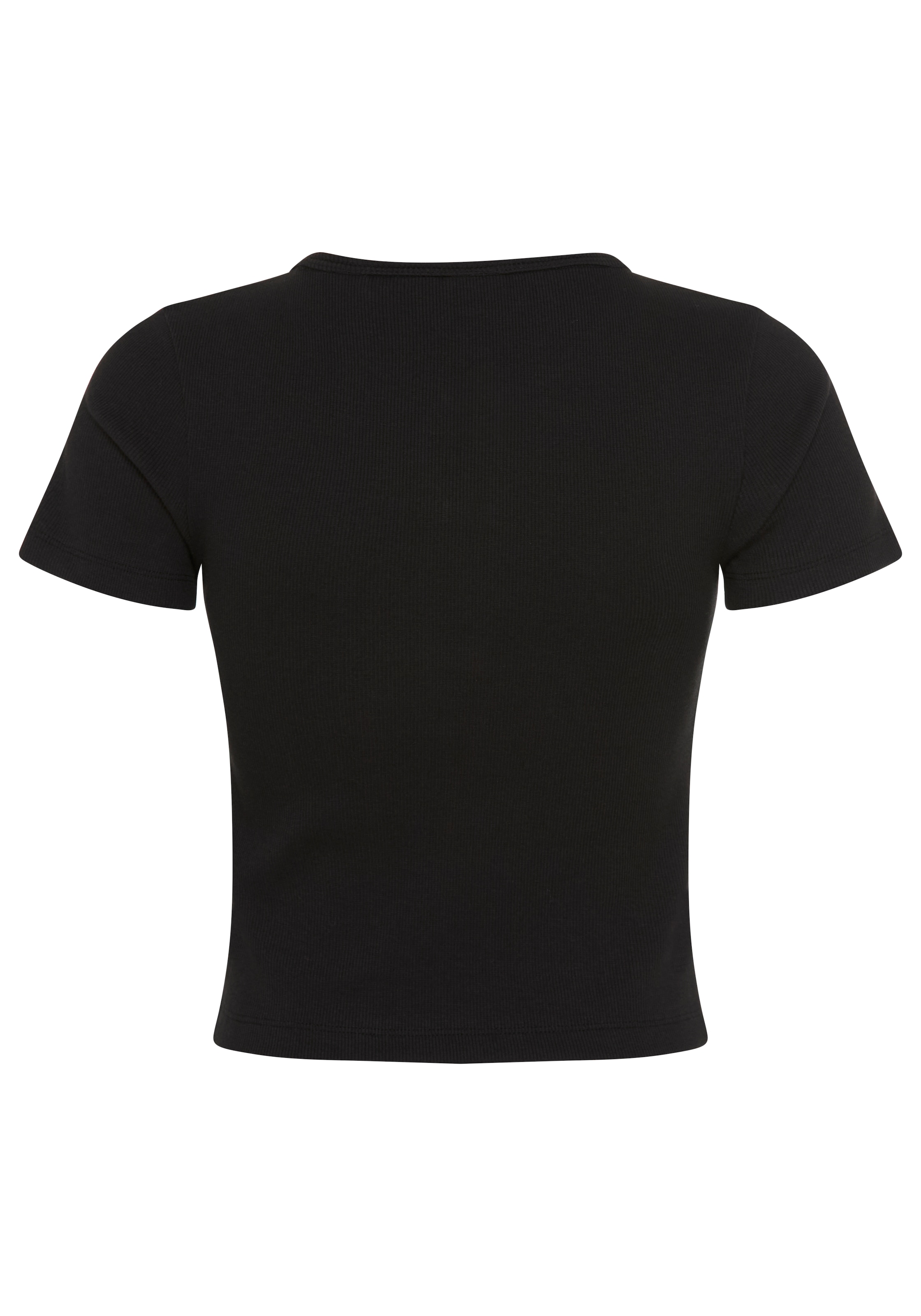 HUGO Blue Kurzarmshirt »Diheart« in gerippter Struktur, Herz-Details