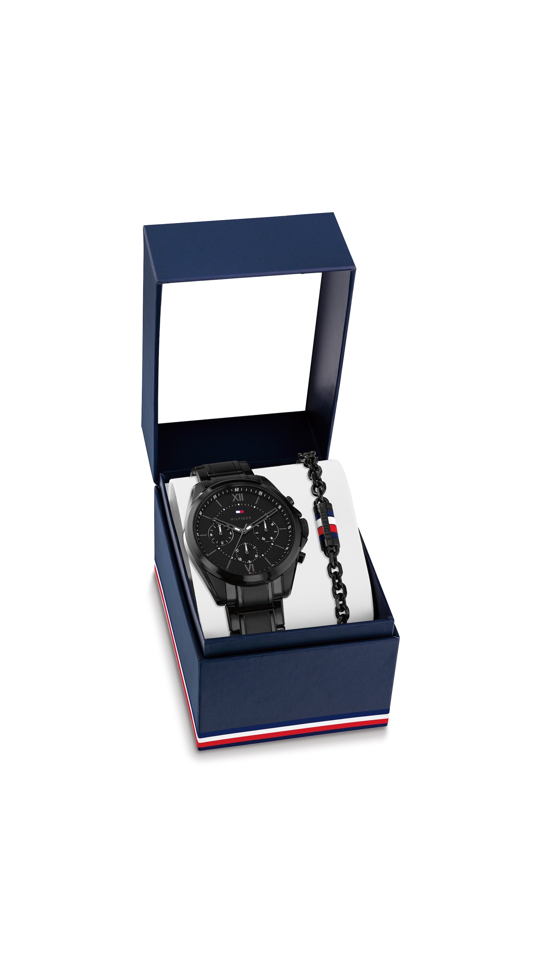 Tommy Hilfiger Multifunktionsuhr »Gift Set« Quarzuhr, Armbanduhr, Herrenuhr, Edelstahlarmband