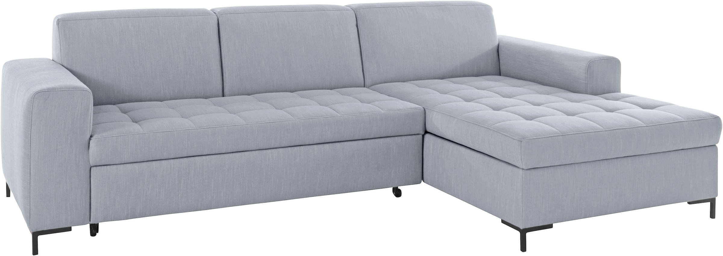 OTTO products Ecksofa »Grazzo L-Form«, hochwertige Stoffe aus recyceltem Material, Steppung im Sitzbereich