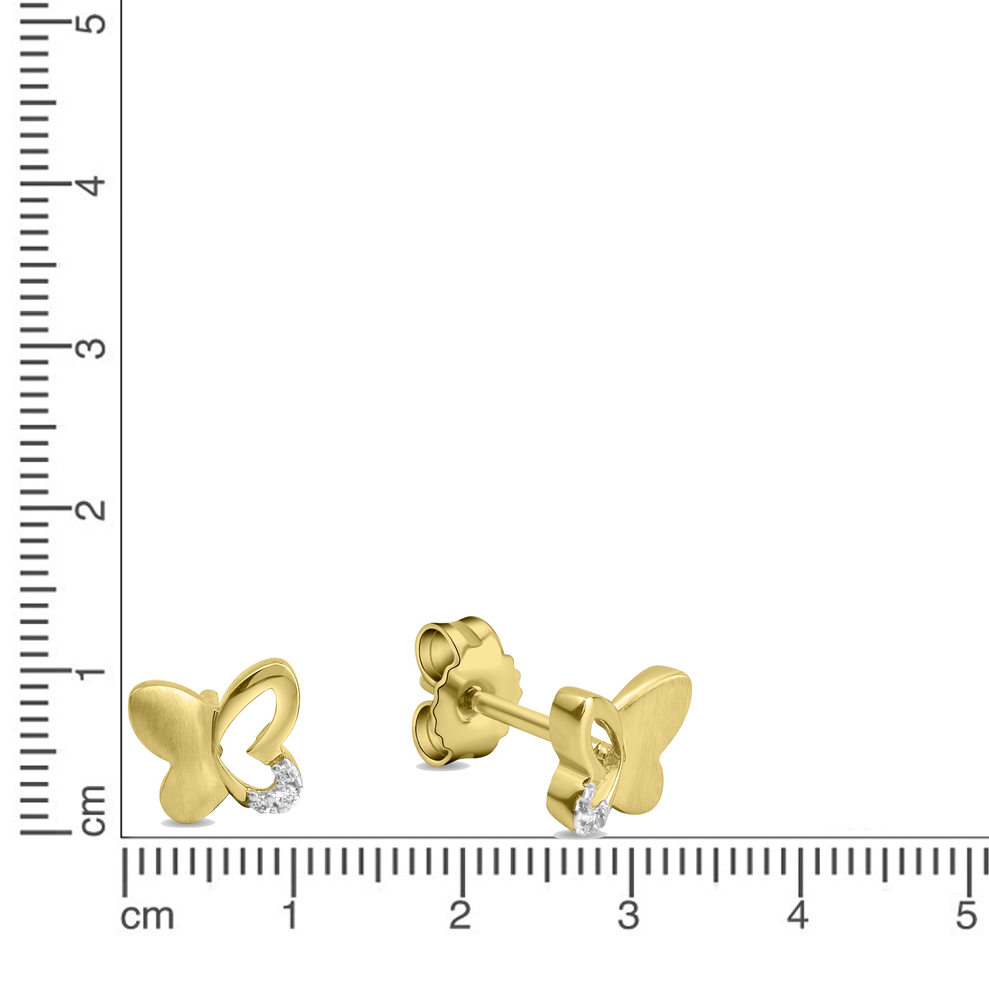 Zeeme Paar Ohrstecker »333 Gold zweifarbig Schmetterling«
