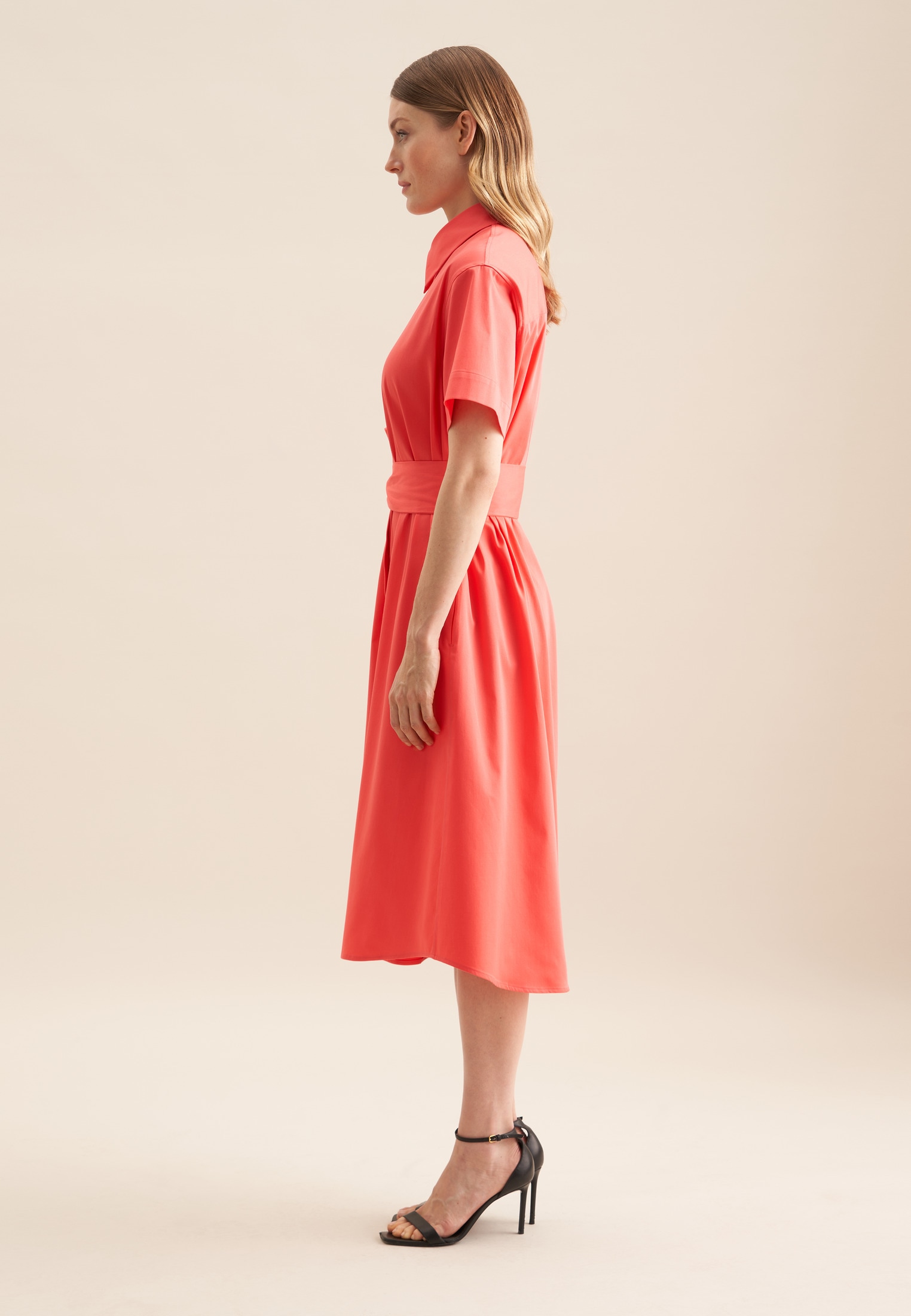 seidensticker Sommerkleid »Schwarze Rose«, Kurzarm Kragen Uni