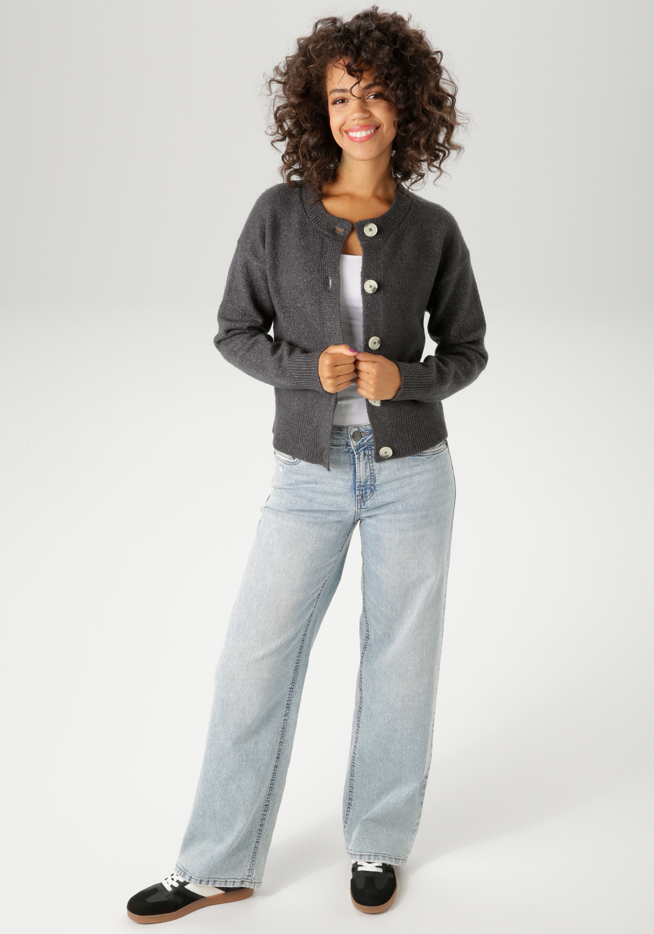Aniston CASUAL Strickjacke, aus effektvollem Melange-Garn - NEUE KOLLEKTION