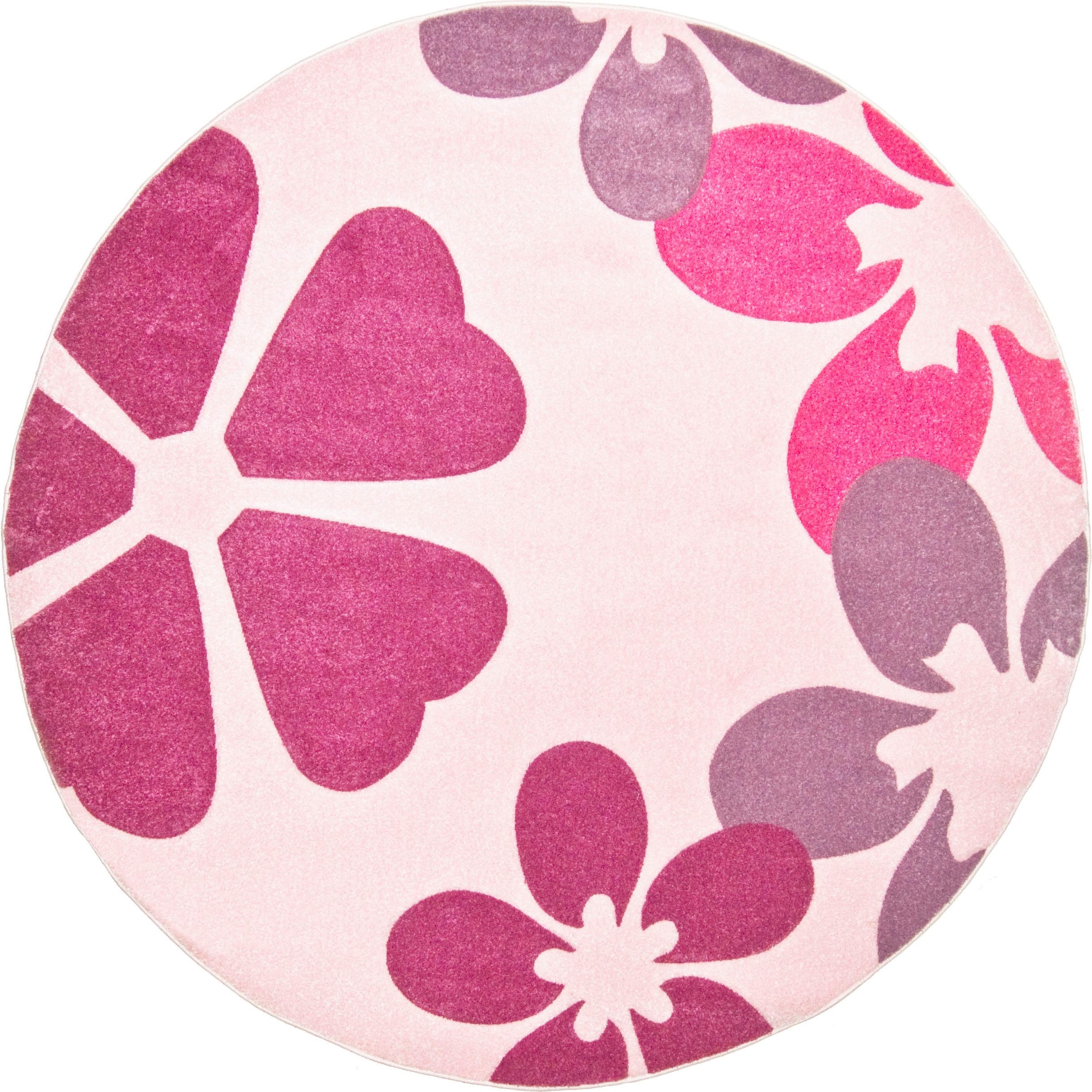 LUXOR living Kinderteppich »Flair«, rund, 15 mm Höhe, Kurzflor, Blumen Design, Kinderzimmer