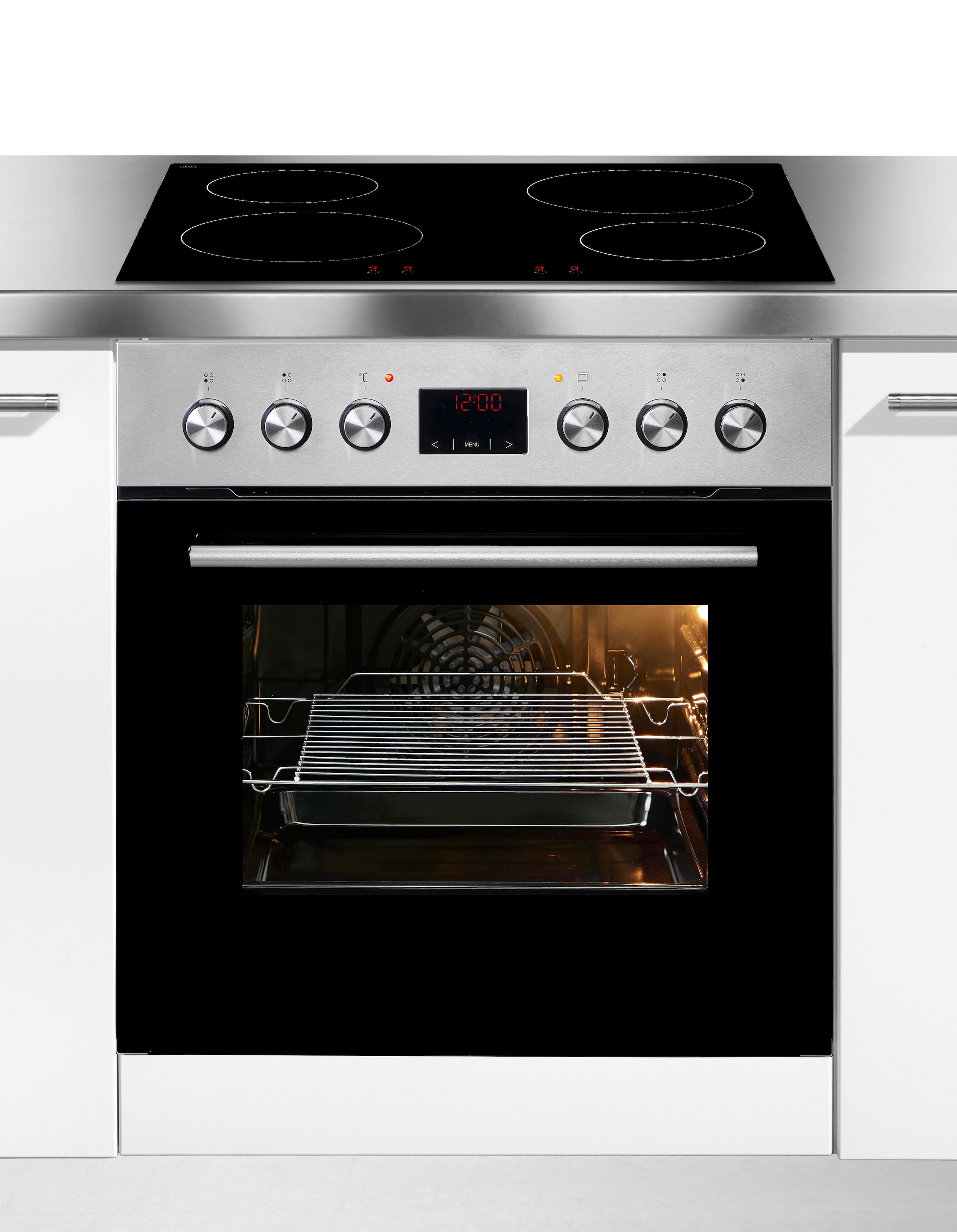 Amica Induktions Herd-Set »EHI 935 333 E« Steam Clean Backofen | Induktionskochfeld, 1 Stk. tlg. Alles im Griff: Timer, klare Sicht, schnell sauber
