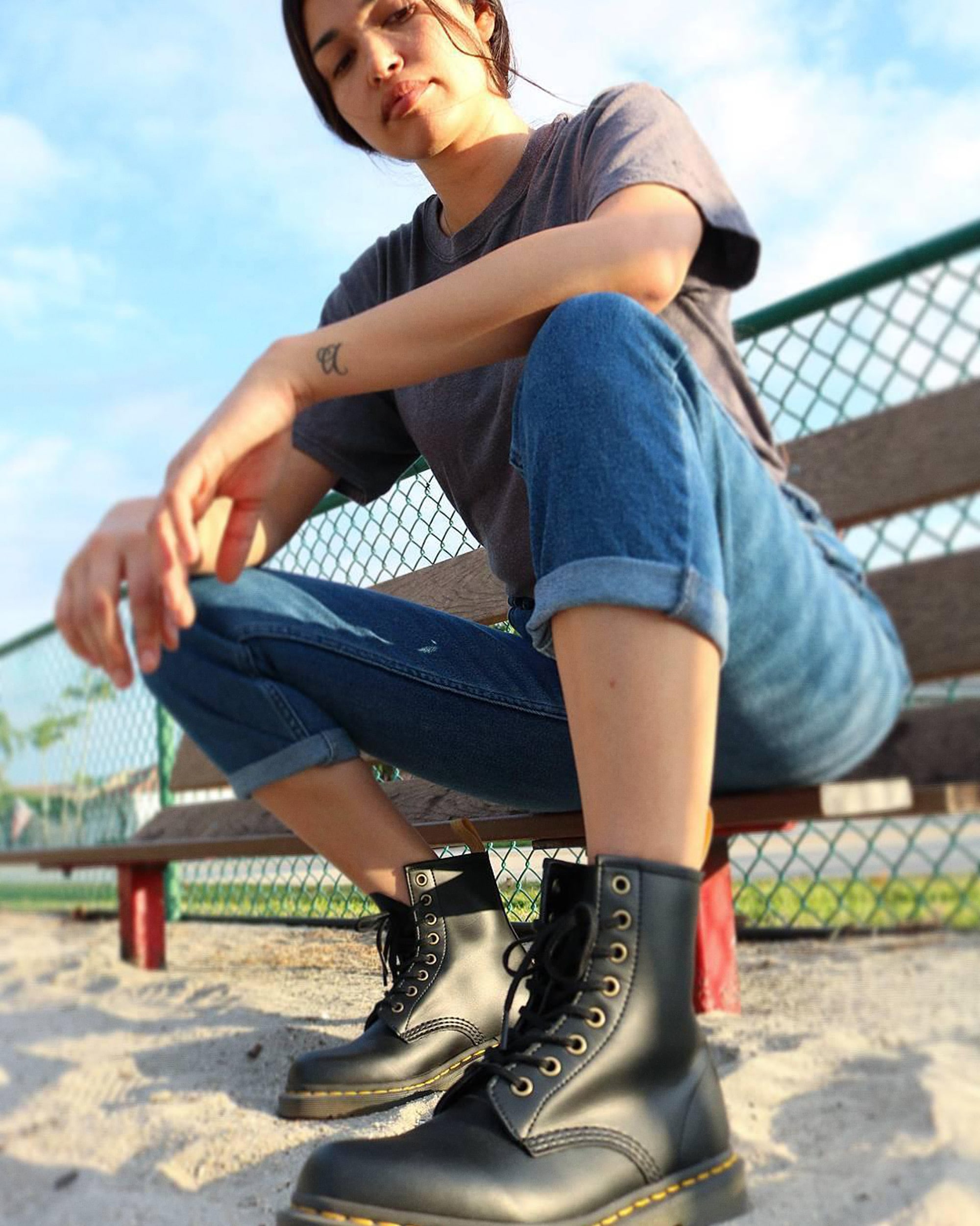 DR. MARTENS Schnürboots »1460 Vegan 8 Eye Boot«, Boots, Winterboots, Schnürboots mit Anziehlasche