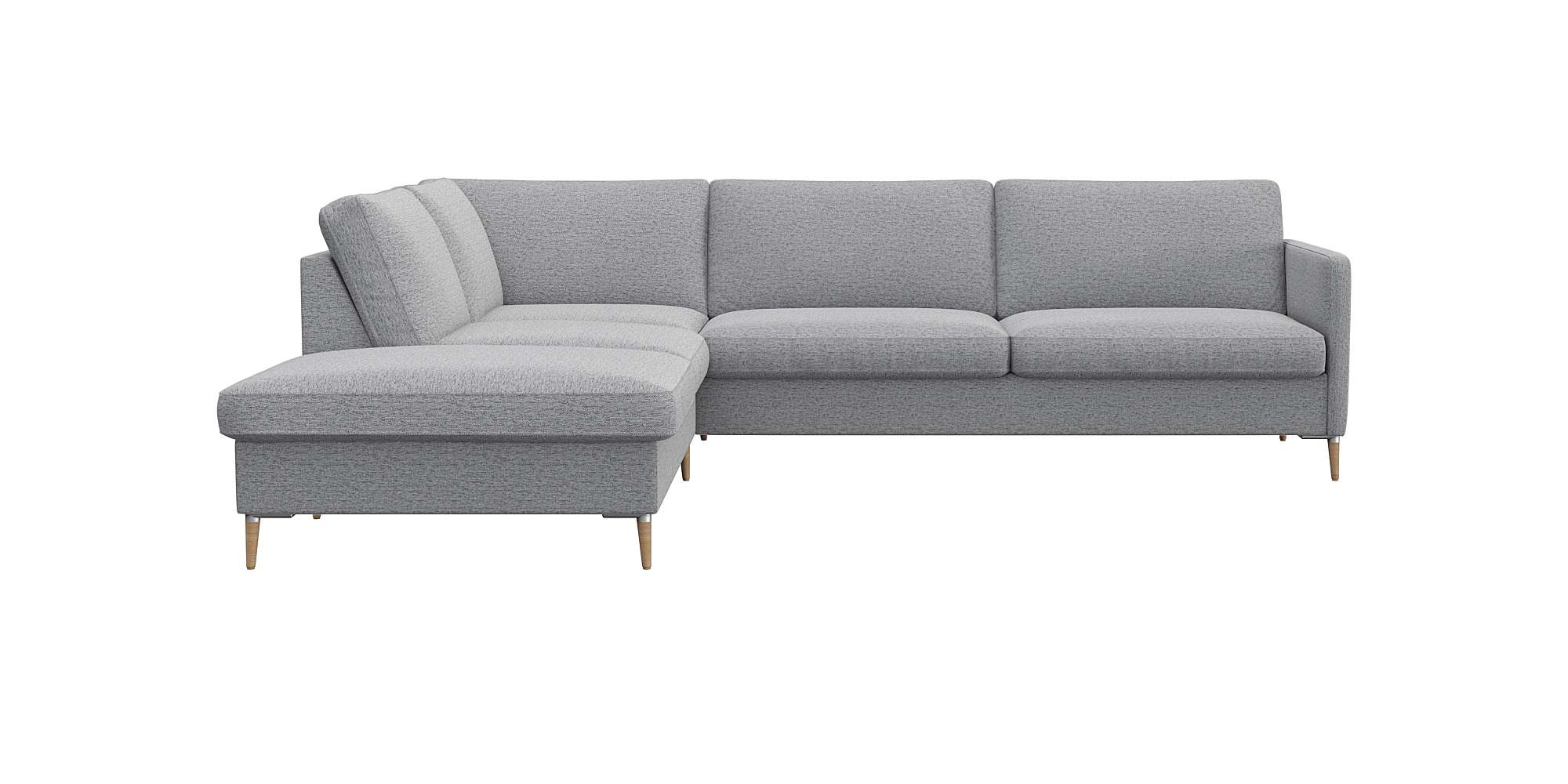 FLEXLUX Ecksofa "Fiore, L-Form" schmale Armlehnen, Kaltschaum, Füße Alu+ Eiche
