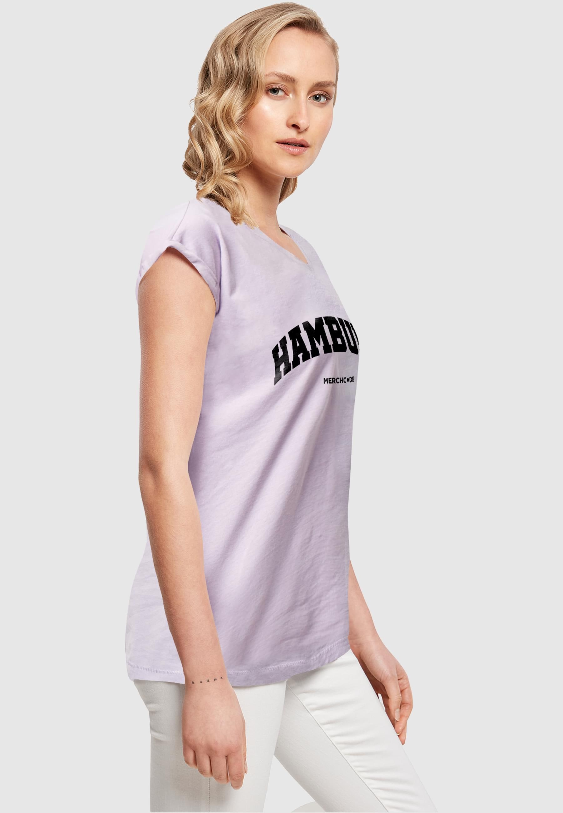 Merchcode T-Shirt »Merchcode Damen Ladies Hamburg Wording - T-Shirt«, (1 tlg.)