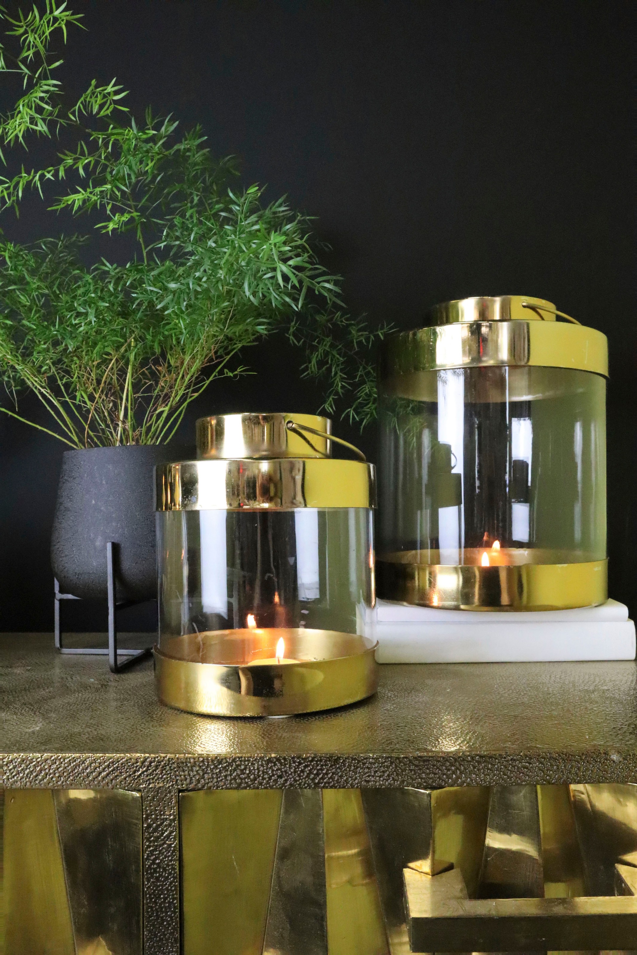 Metall kaufen aus AM | BAUR (1 Stumpenkerzenhalter »Laterne«, St.), Design und Glas Kerzenleuchter