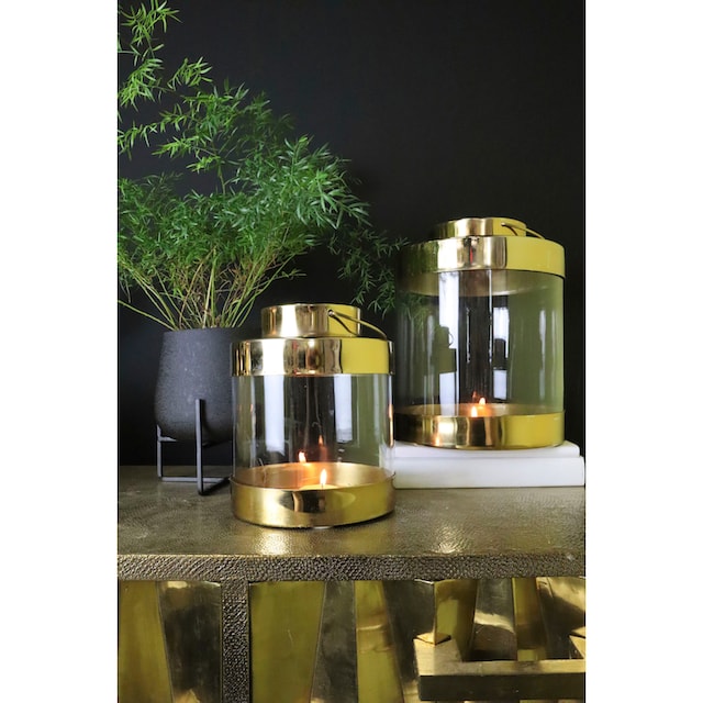 AM Design Kerzenleuchter »Laterne«, (1 St.), Stumpenkerzenhalter aus Glas  und Metall kaufen | BAUR
