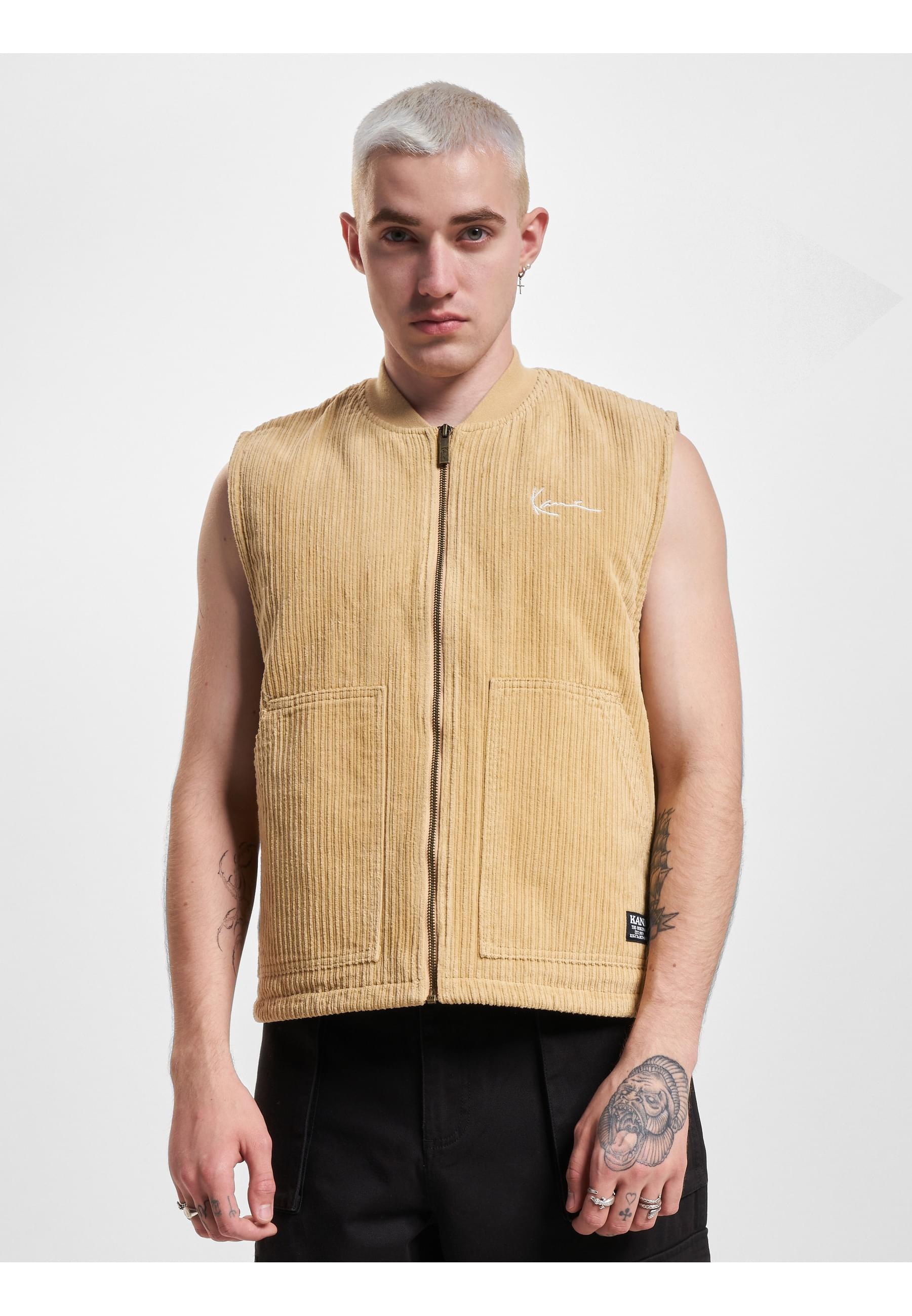 Karl Kani Steppweste »Karl Kani Herren KU233-006-1 KK Chest Signature Corduroy Vest«, (1 tlg.)