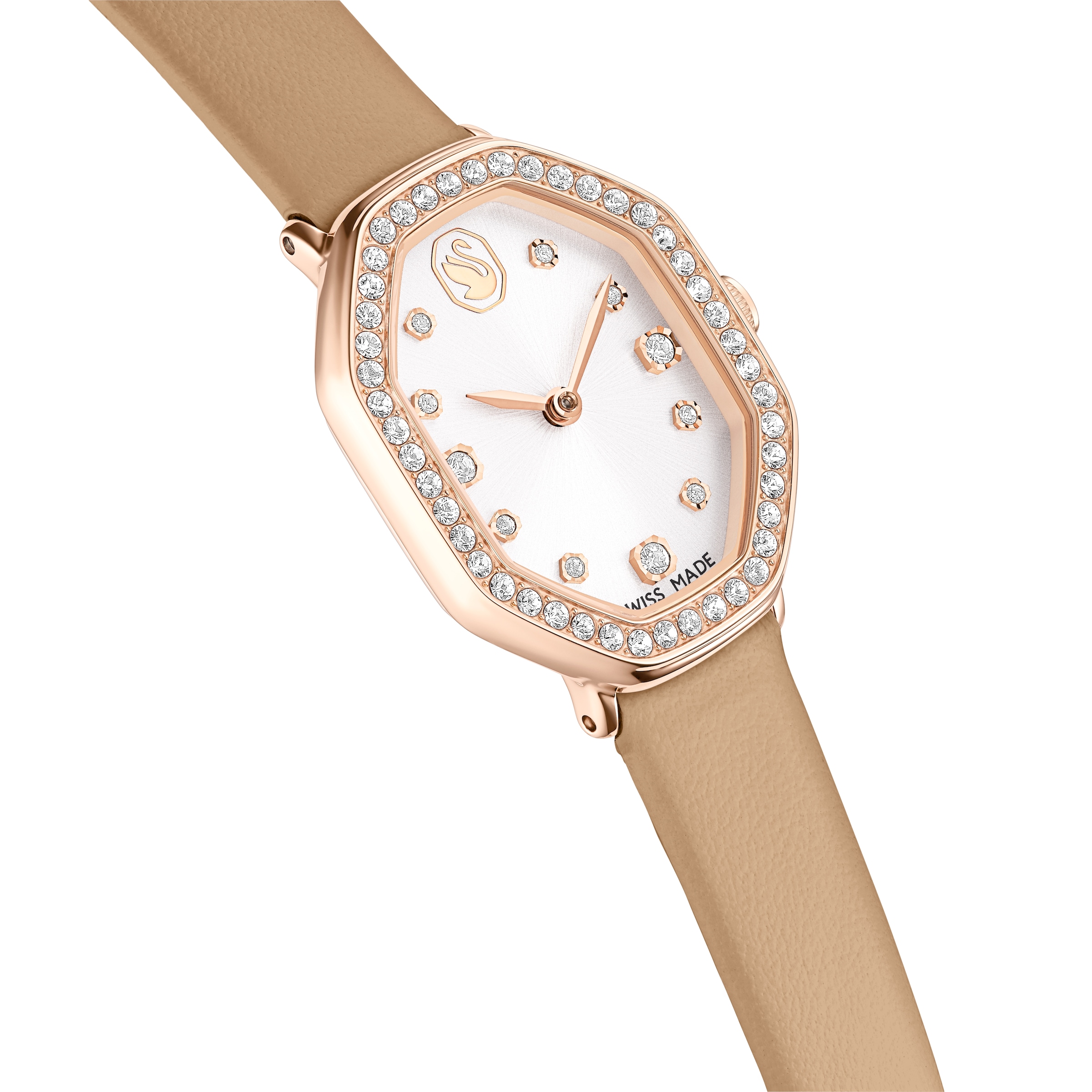 Swarovski Quarzuhr »DEXTERA« Armbanduhr, Damenuhr, Swiss Made, Lederarmband, analog