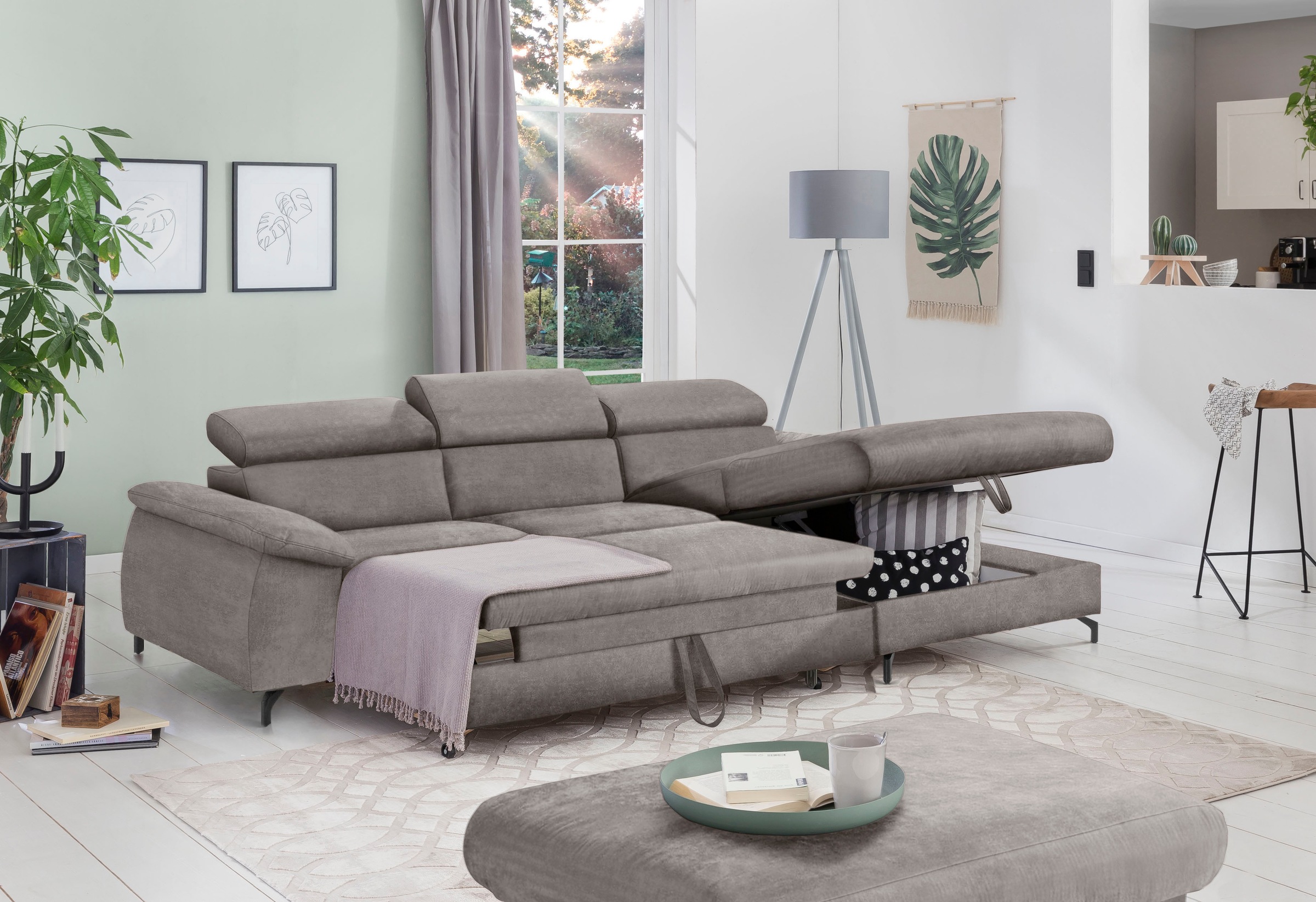 COTTA Ecksofa »Kitty L-Form«, mit Kopfteilverstellung, wahlweise mit Bettfunktion & Bettkasten