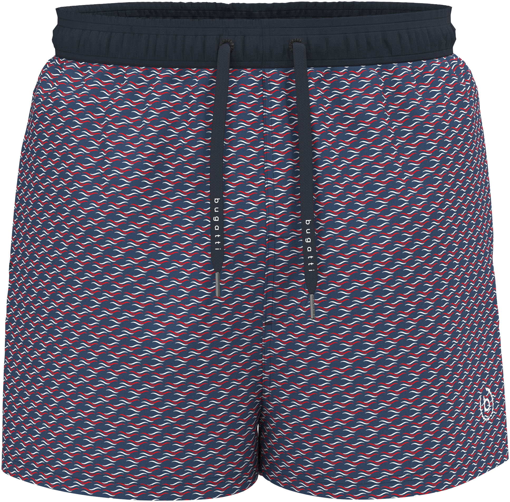 bugatti Badeshorts "Janus", Alloverprint, Logostickerei linkes Bein günstig online kaufen