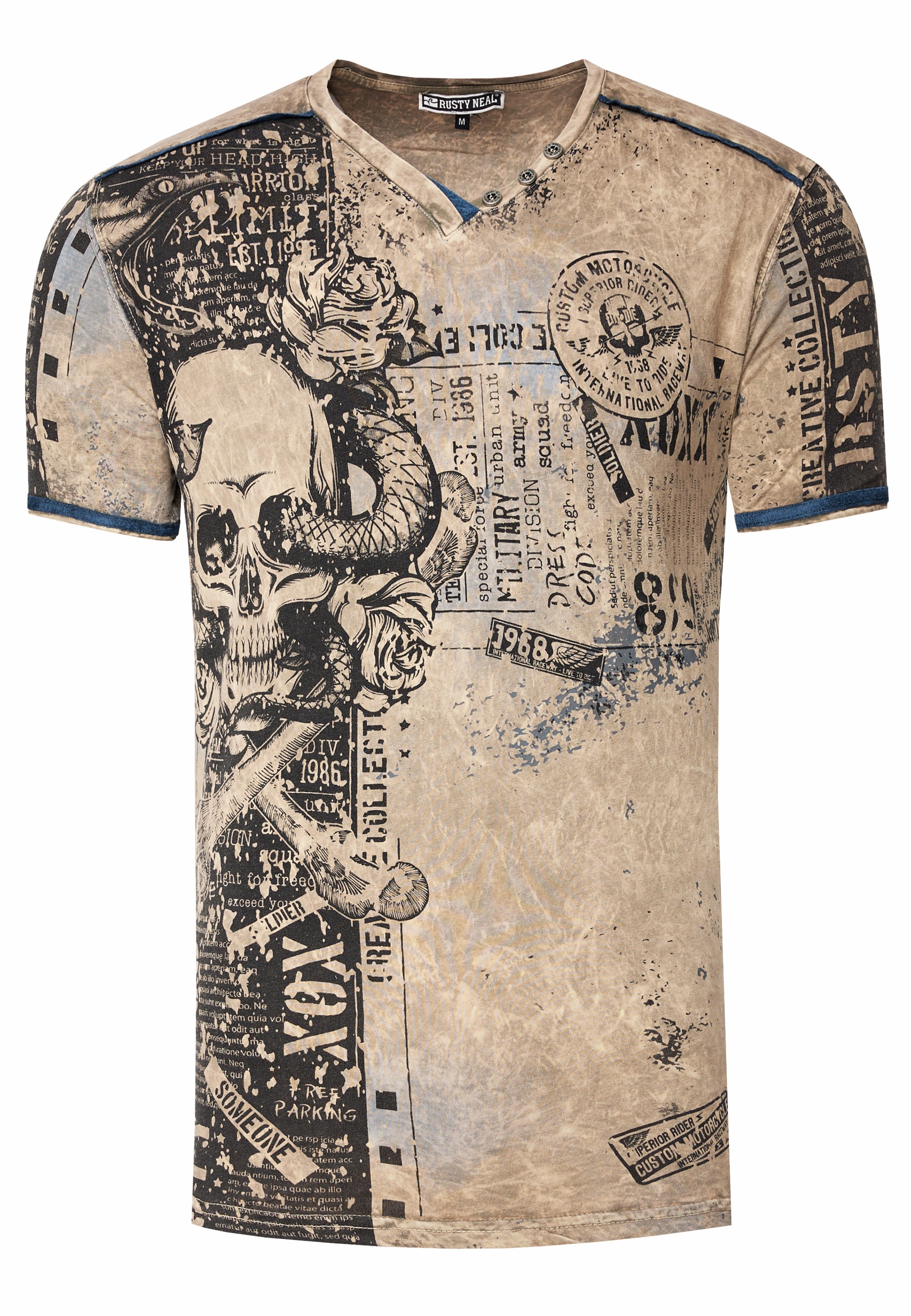 Rusty Neal T-Shirt »Rusty Neal T-Shirt«, mit coolem Allover-Print