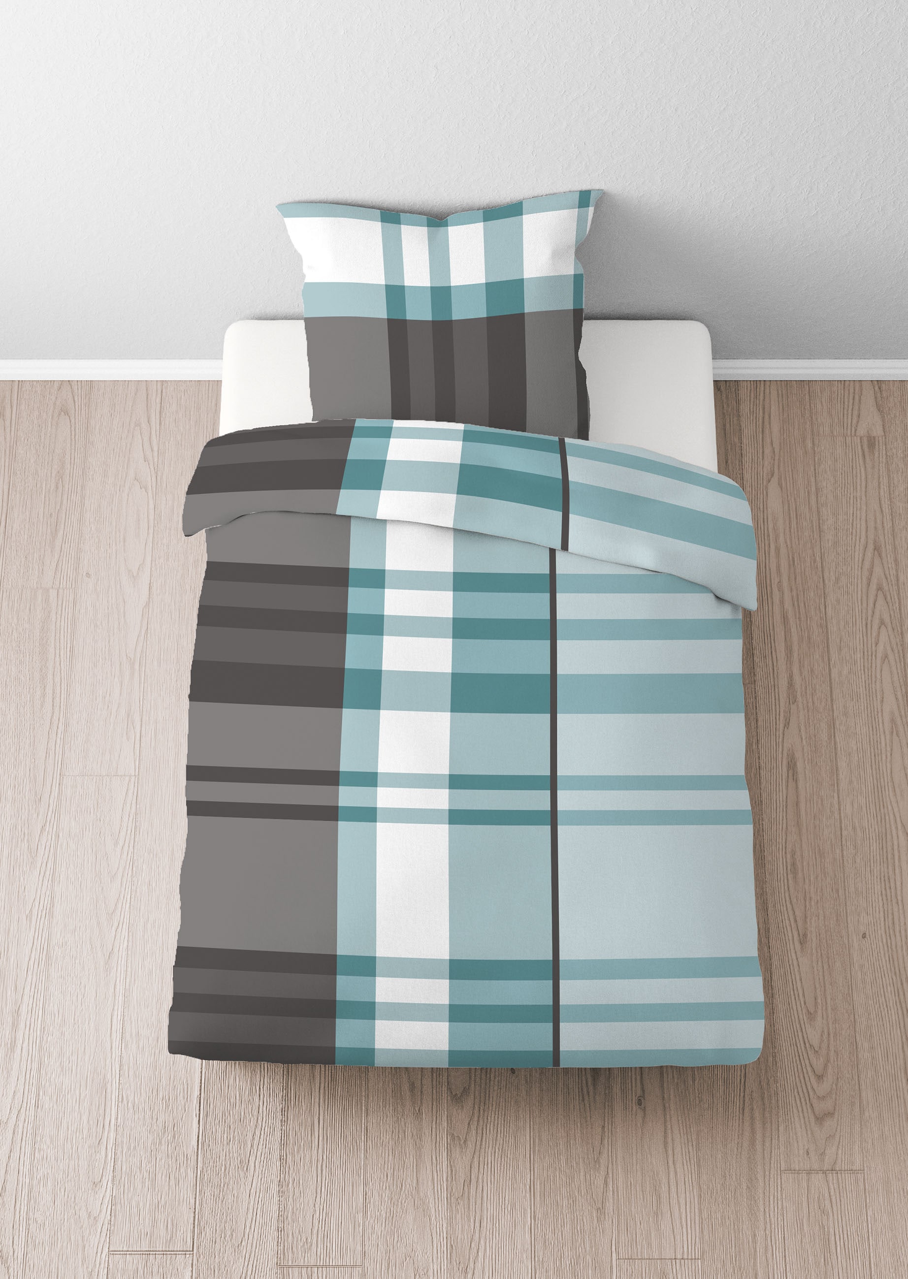 Castell - Markenbettwäsche Bettwäsche »0350355«, Poly-Cotton, wohlig warm, pflegeleicht, atmungsaktiv, Reißverschluss