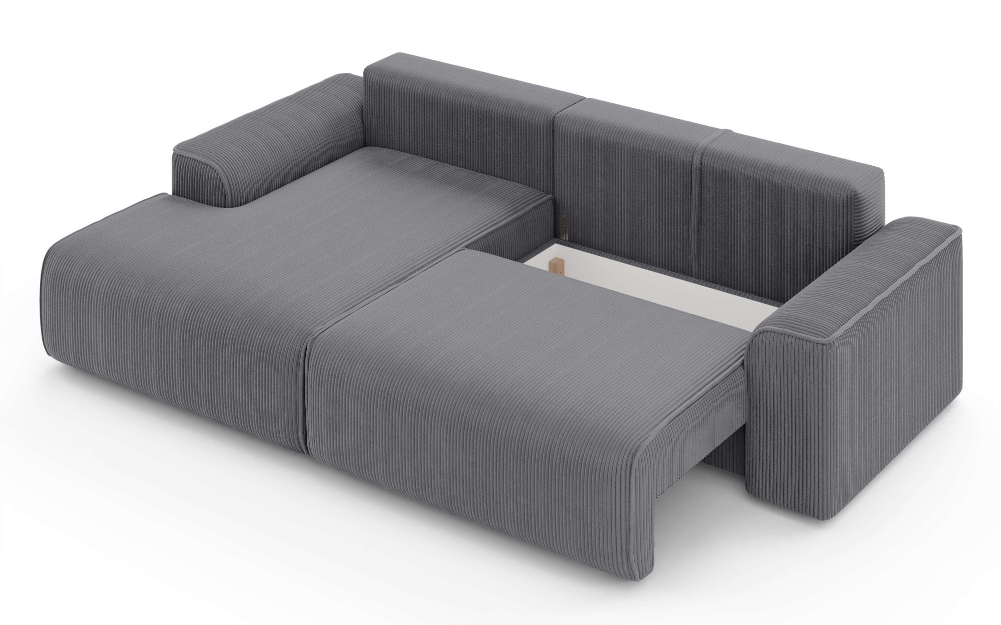 Home affaire Ecksofa »Santenay mit Bettfunktion und Bettkasten, Maße: B/T/H 266/164/90 cm«, L-Form mit Wellenfederung, Schlaffläche: 140x213 cm, auch in Cord