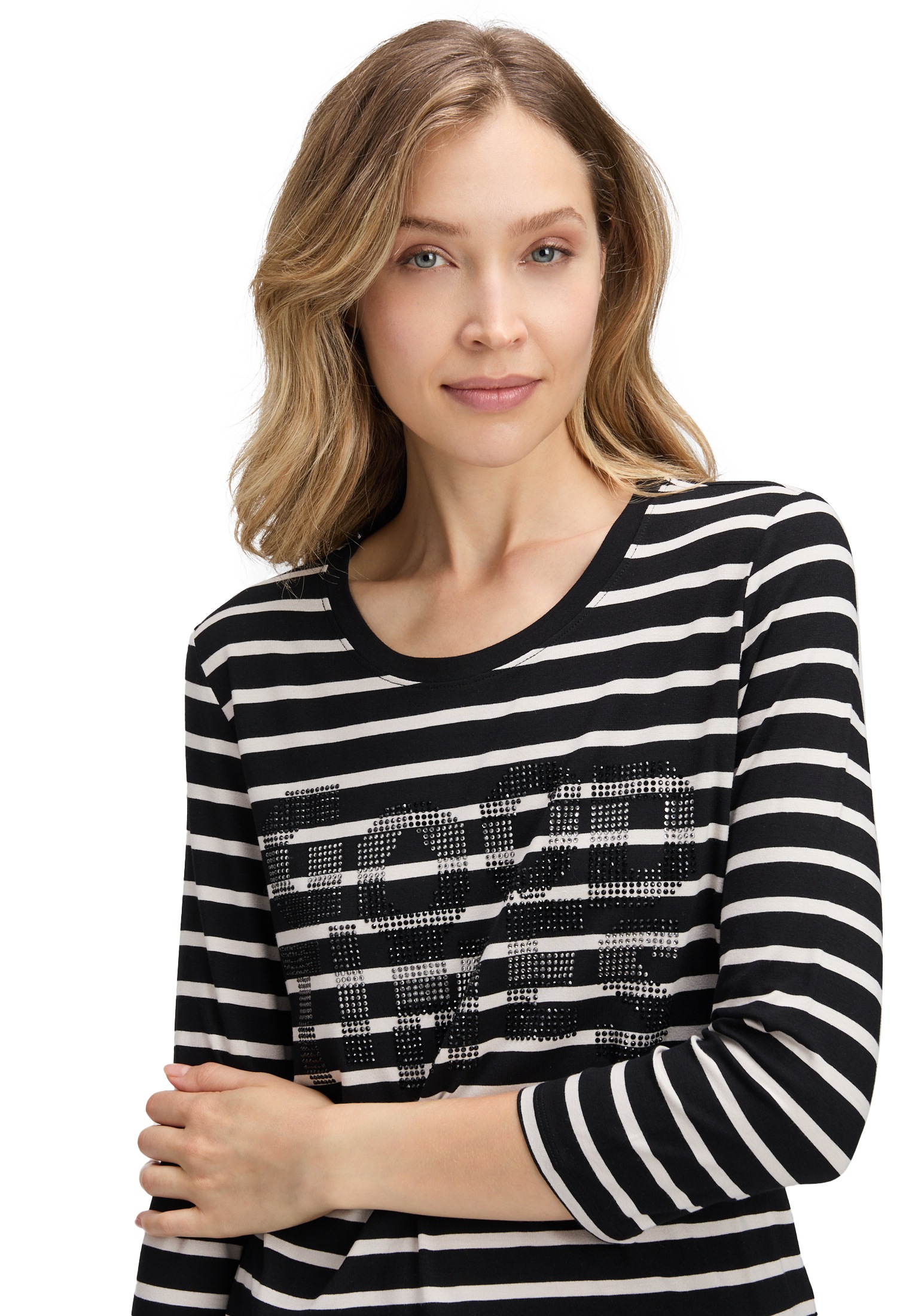 Betty Barclay 3/4-Arm-Shirt »Damen Ringelshirt mit Schmucksteinen« 1 Stk. tlg.