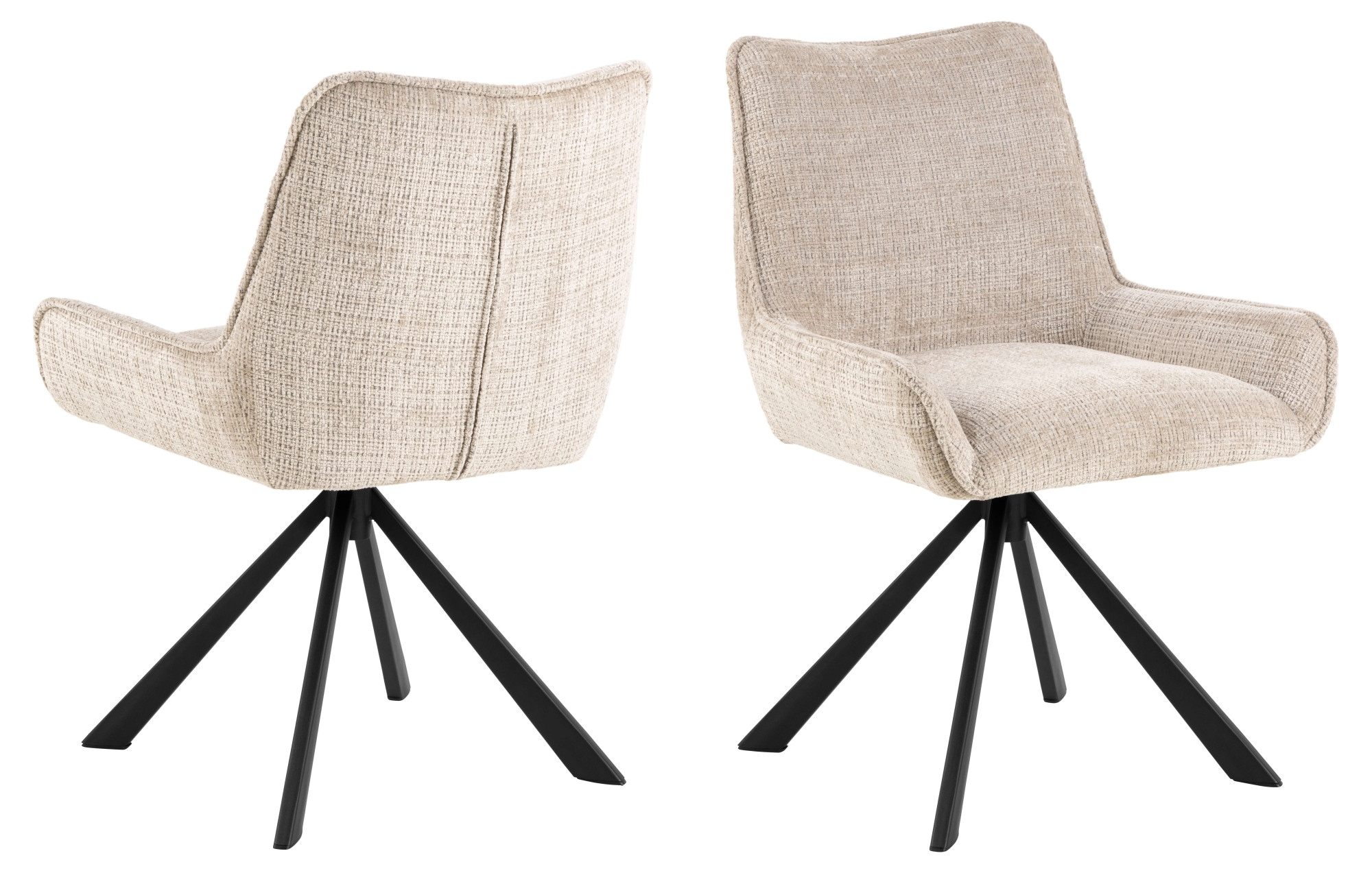 ACTONA GROUP Esszimmerstuhl "Eddie", (Set), Esszimmerstuhl, Juto beige, 4 S günstig online kaufen